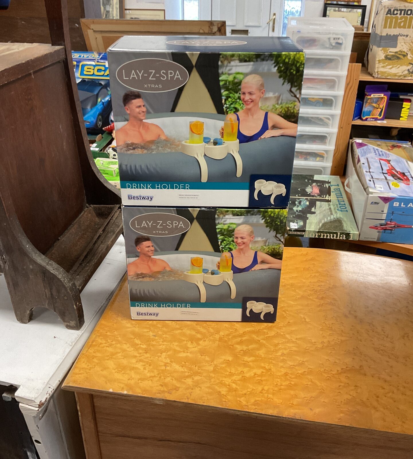 Two lay z spa drink holders in box