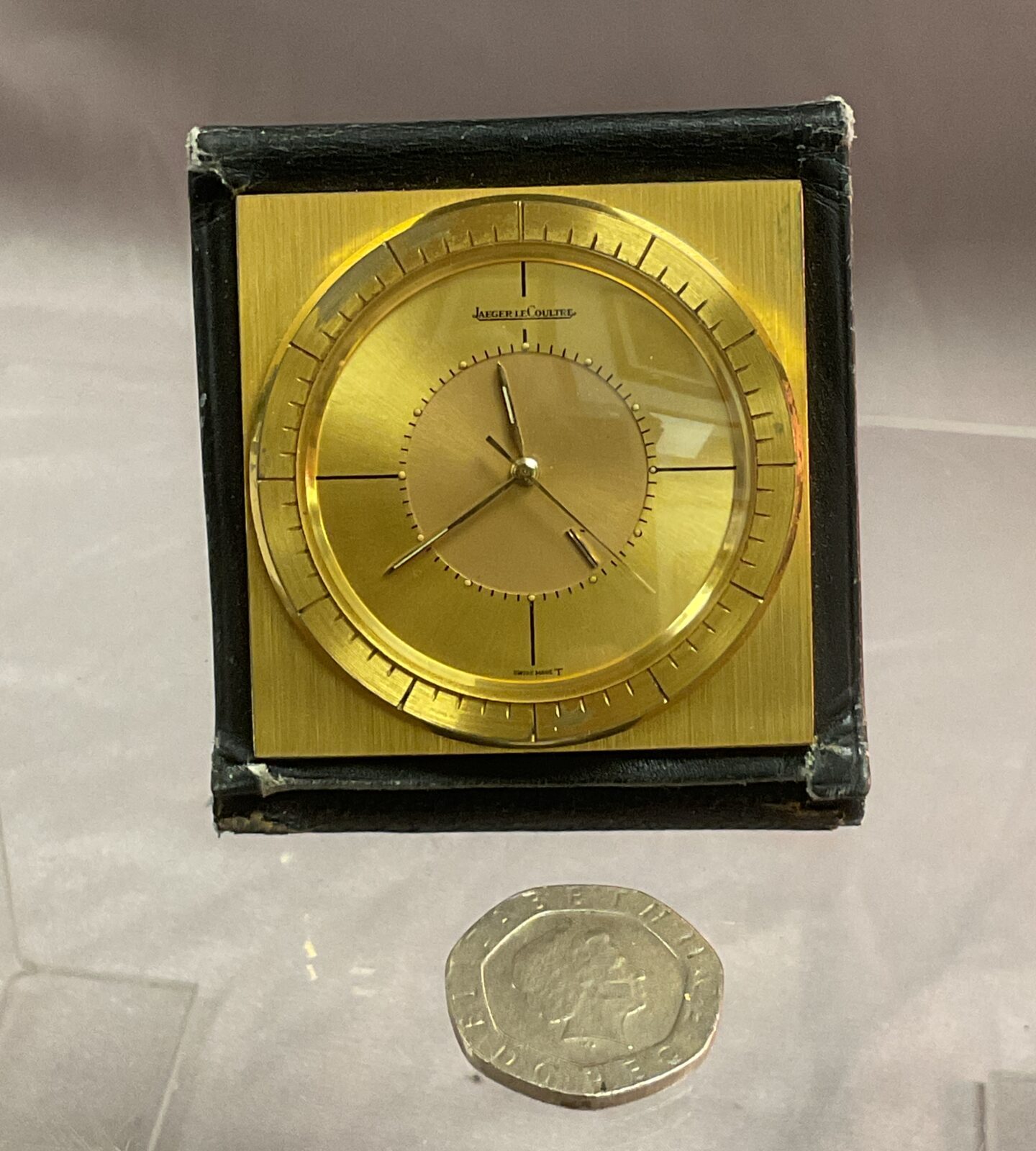 Jaeger le coultre mechanical movement travel alarm clock