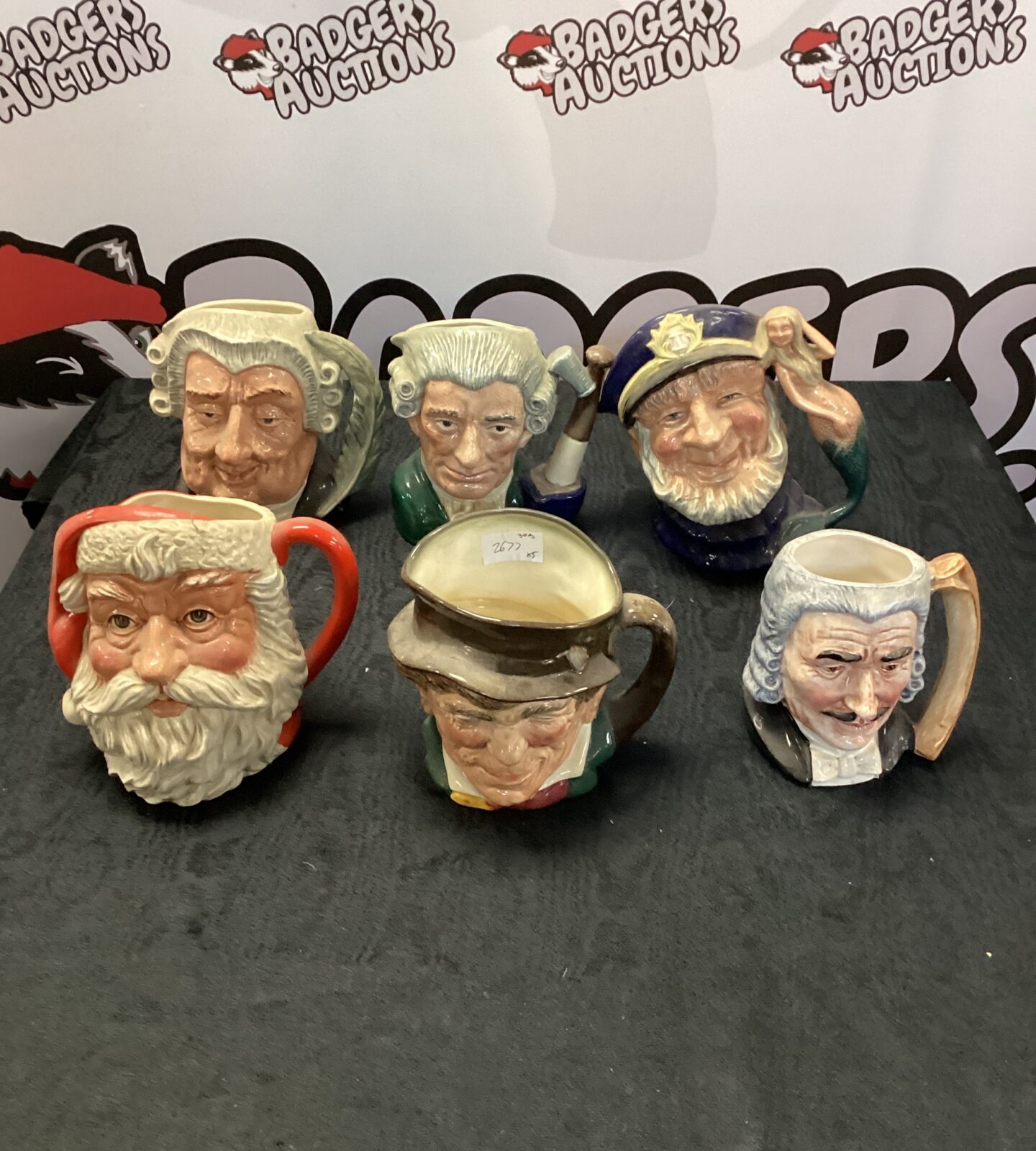 Six tobey character jugs