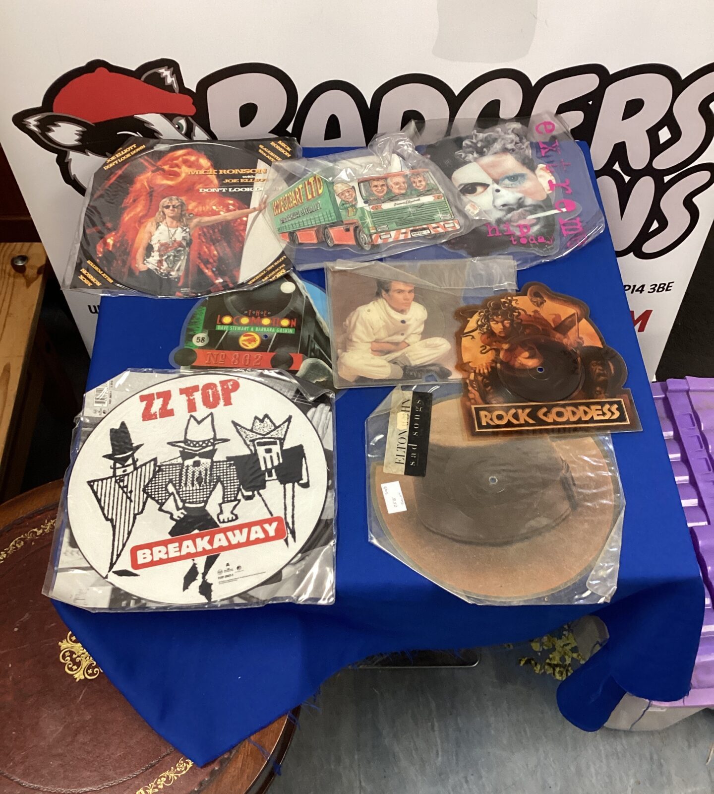 Selection of eight picture disc vinyl inc ZZ Top & the wurzels