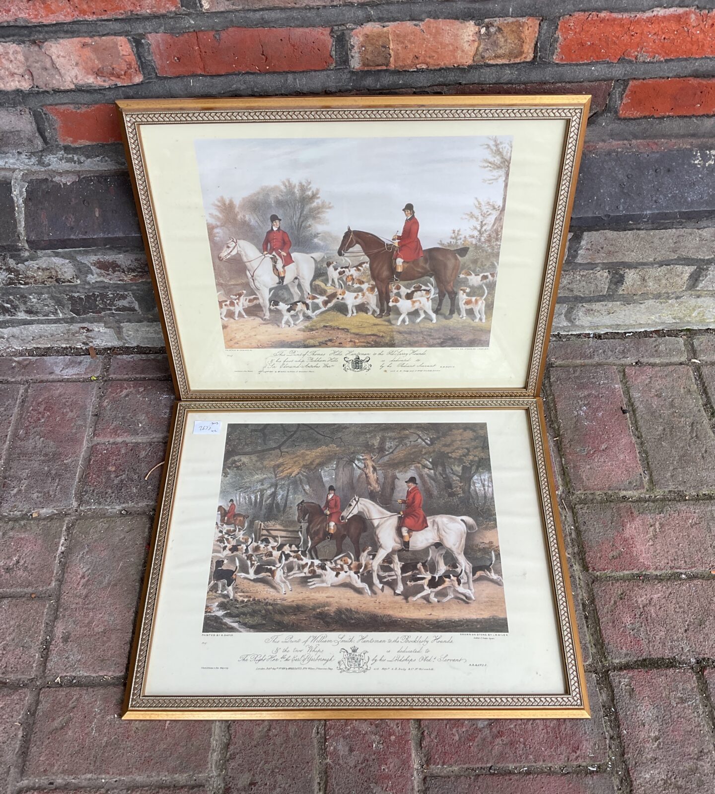 R davis & J w giles hunt scene prints