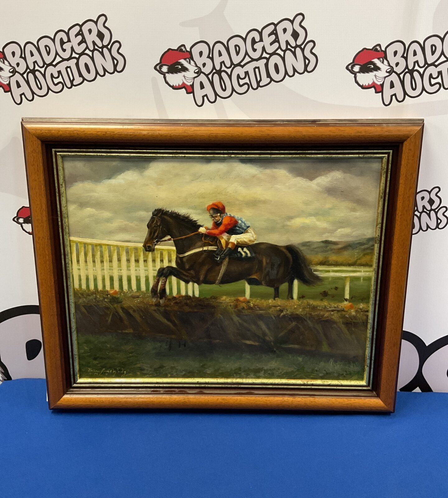 Areena ross oglanby oil painting of a race horse signed by trainer jonio o’neill