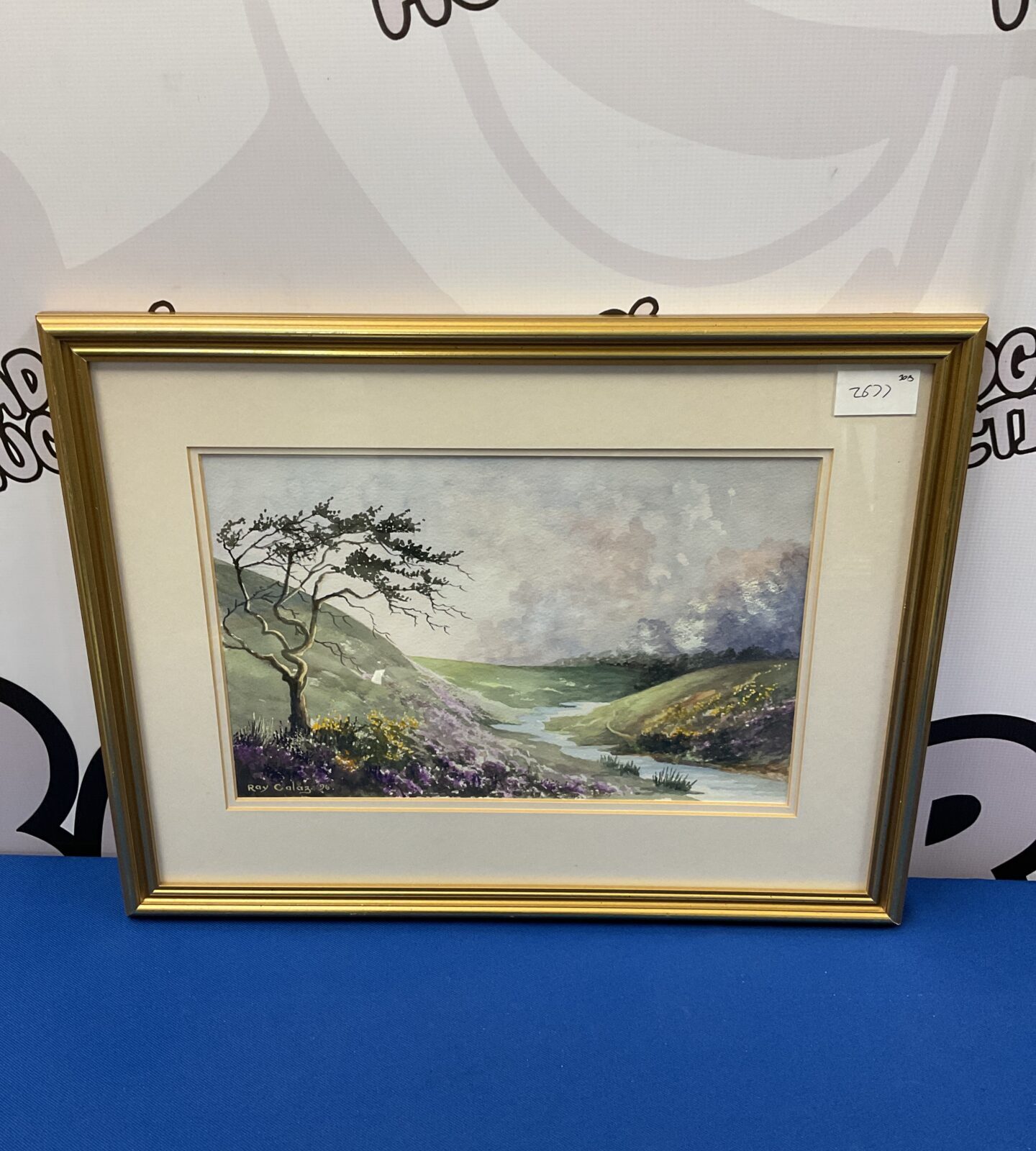 Ray caleb original watercolor of the doone valley exmoor