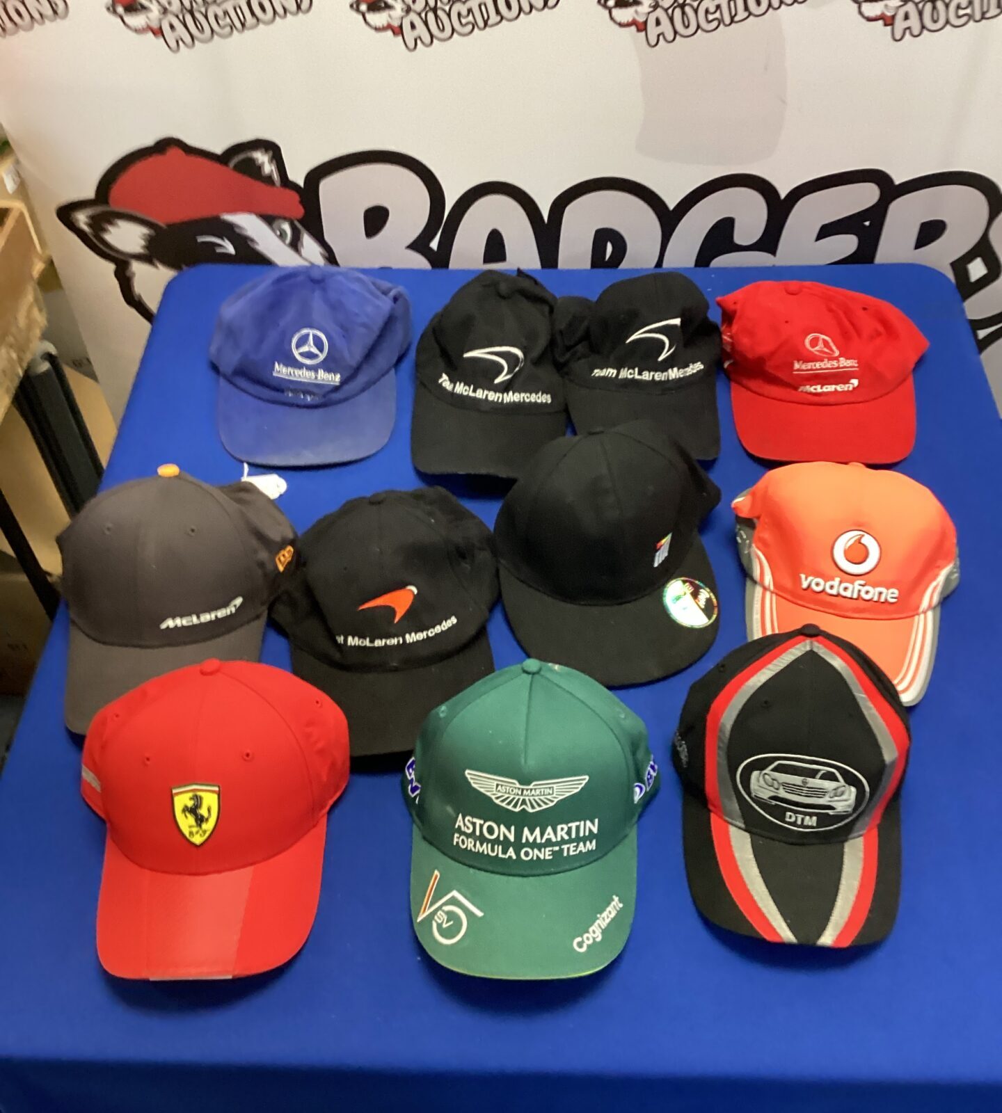 Quantity of motor racing sport caps inc new era