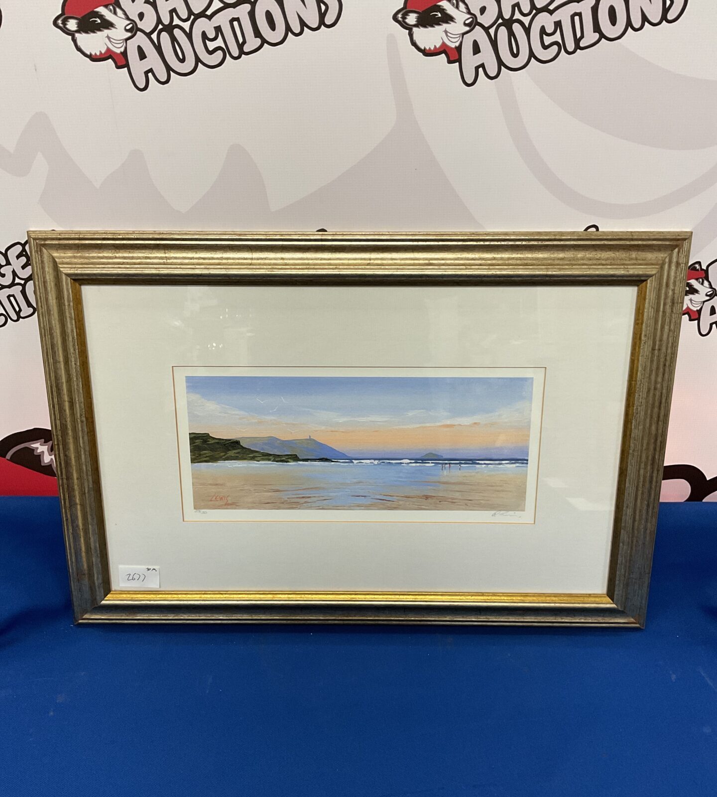 R lewis limited edition giclee archival print of polzeath beach