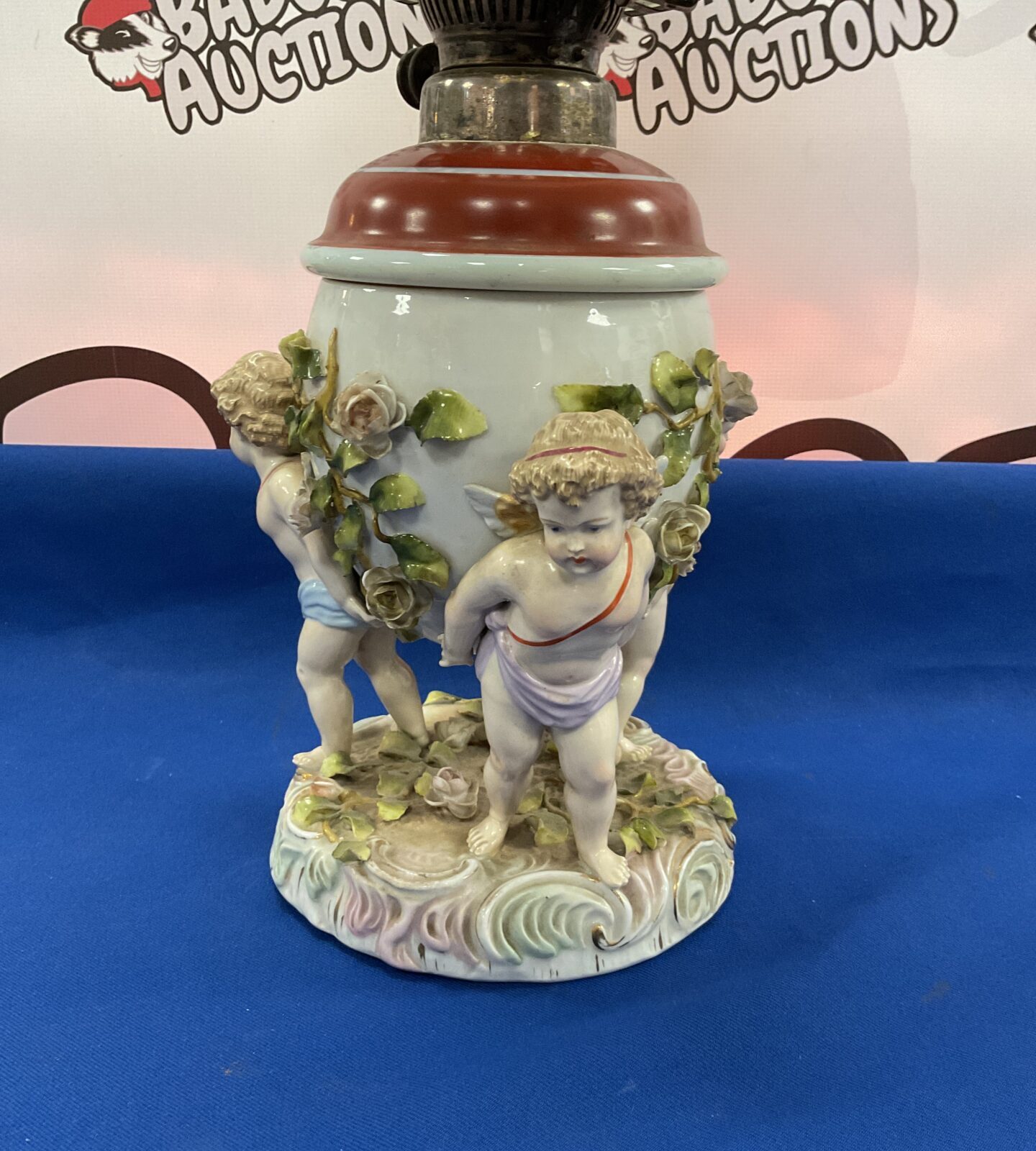 Victorian 1865-1907 Schierholz porcelain oil lamp - Image 5