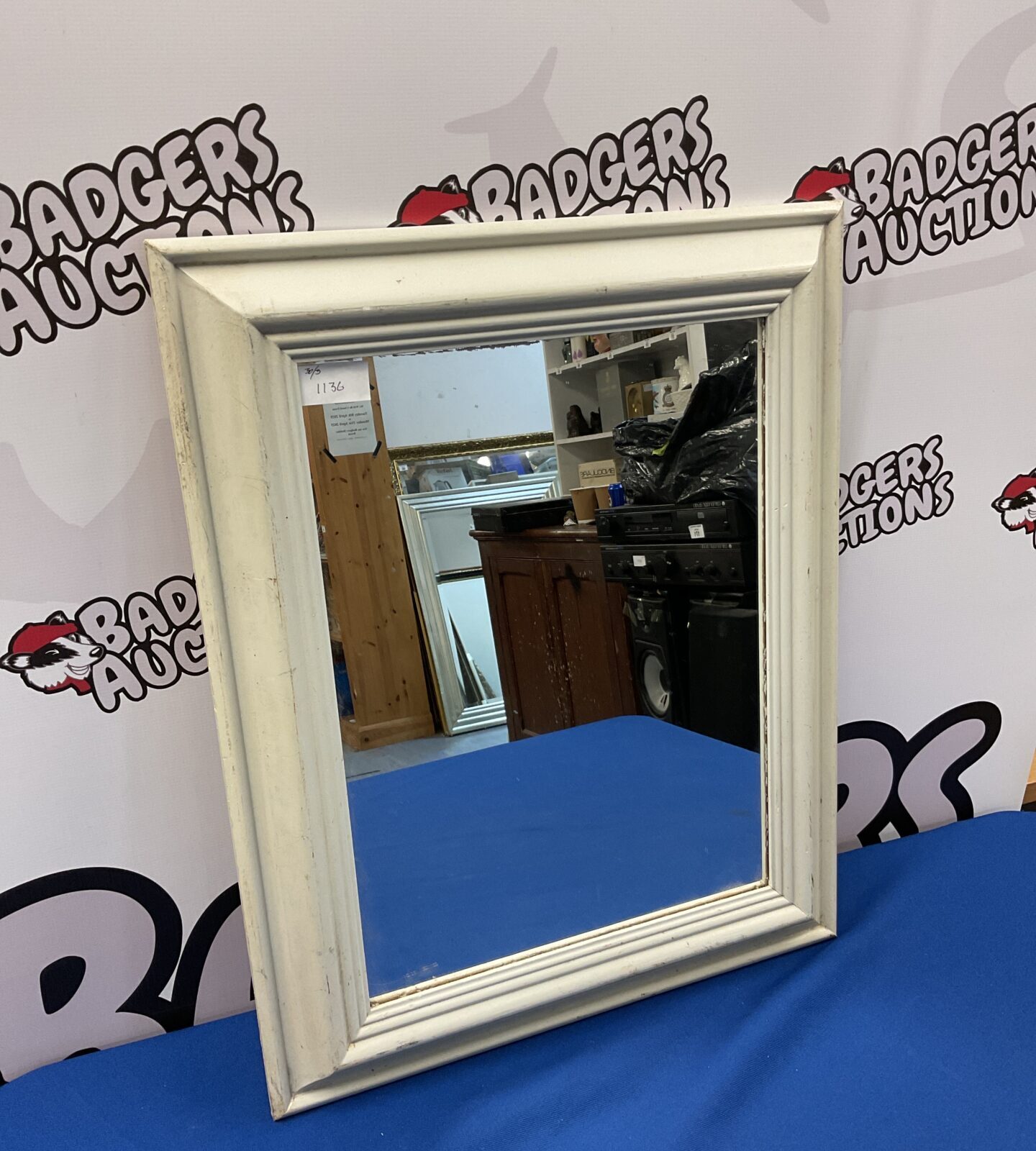 Shabby chic framed rectangular mirror