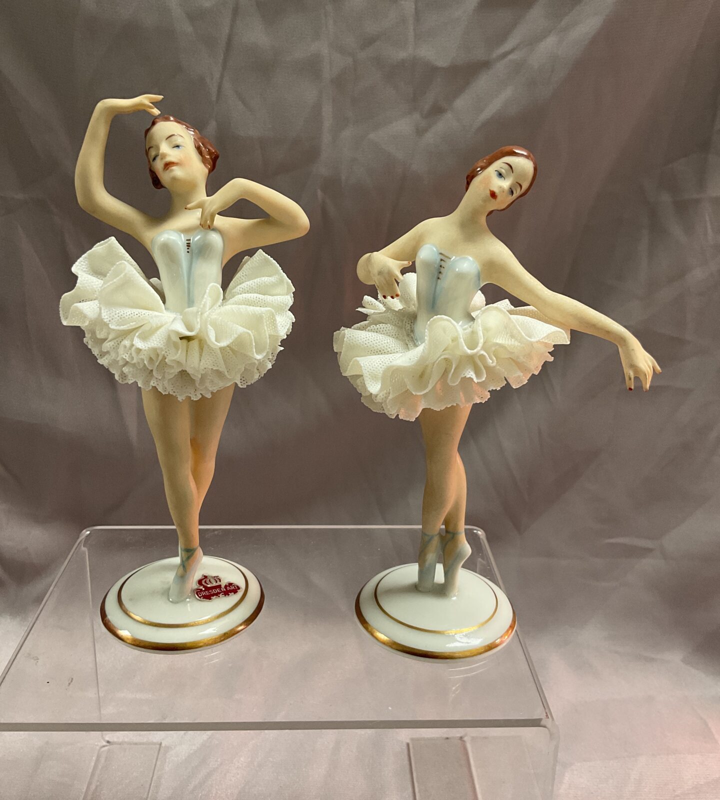 Two Dresden porcelain ballerina Figures
