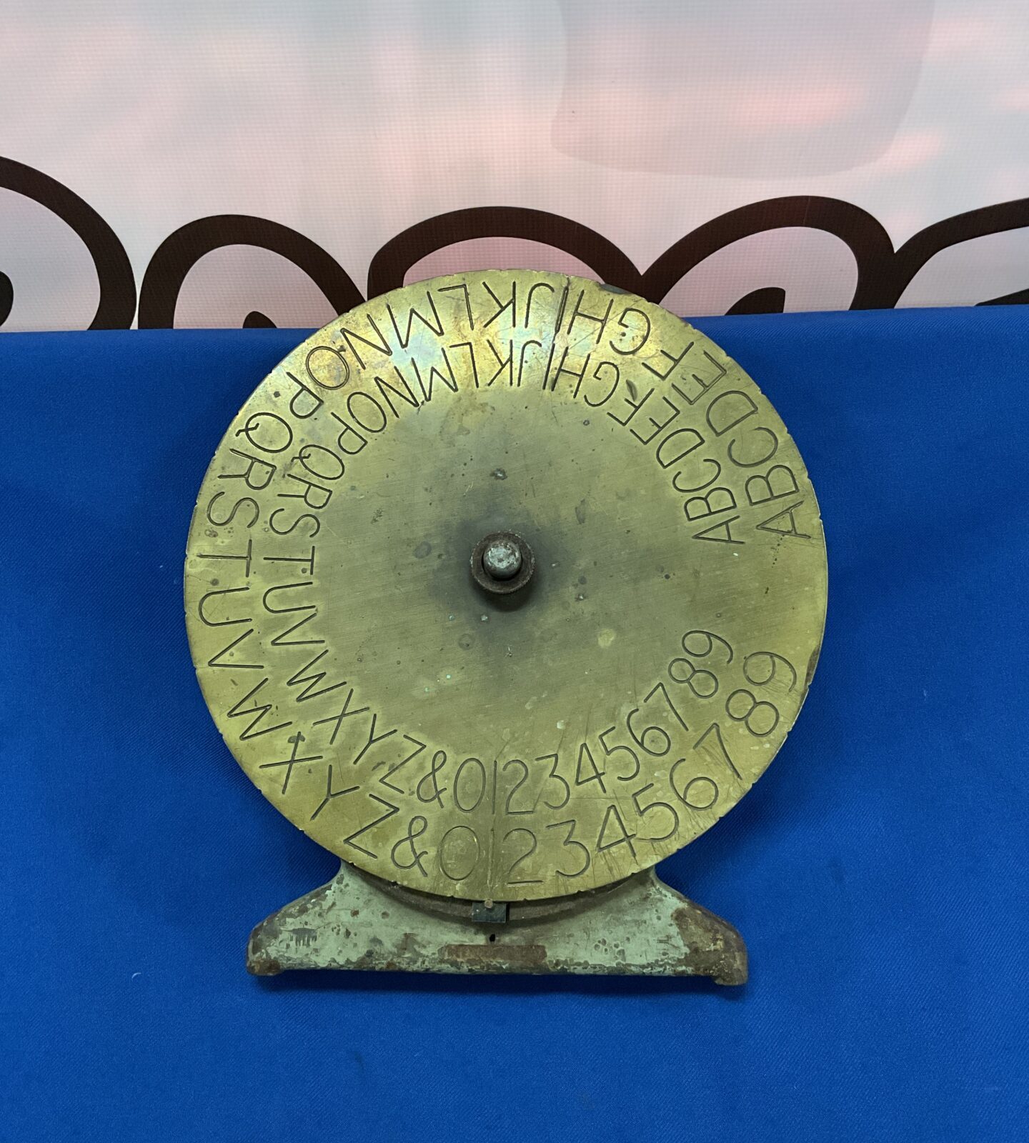 Vintage brass & cast iron caesar cipher