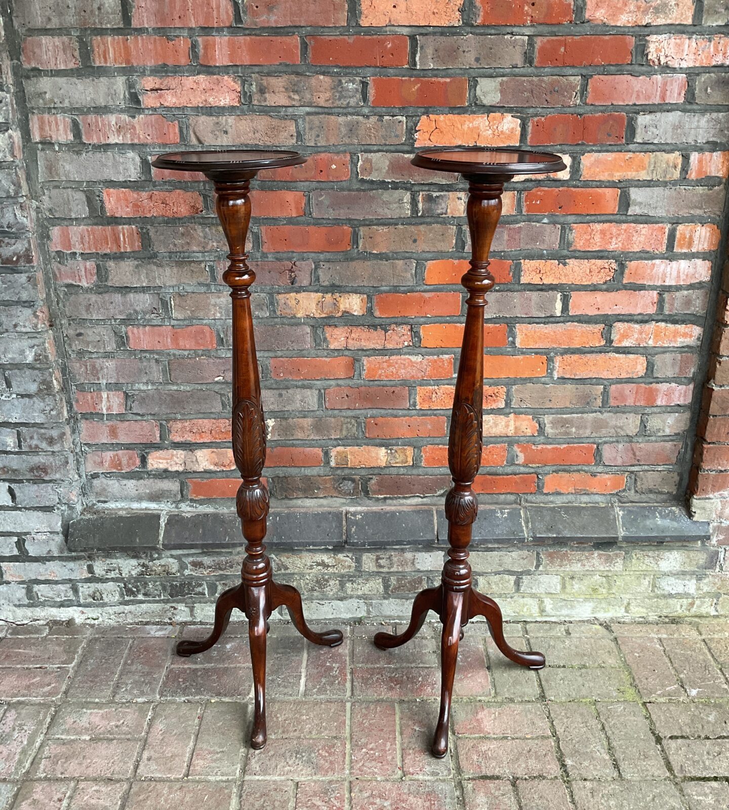 Pair of large 20th century mahogany jardiniere pot stands