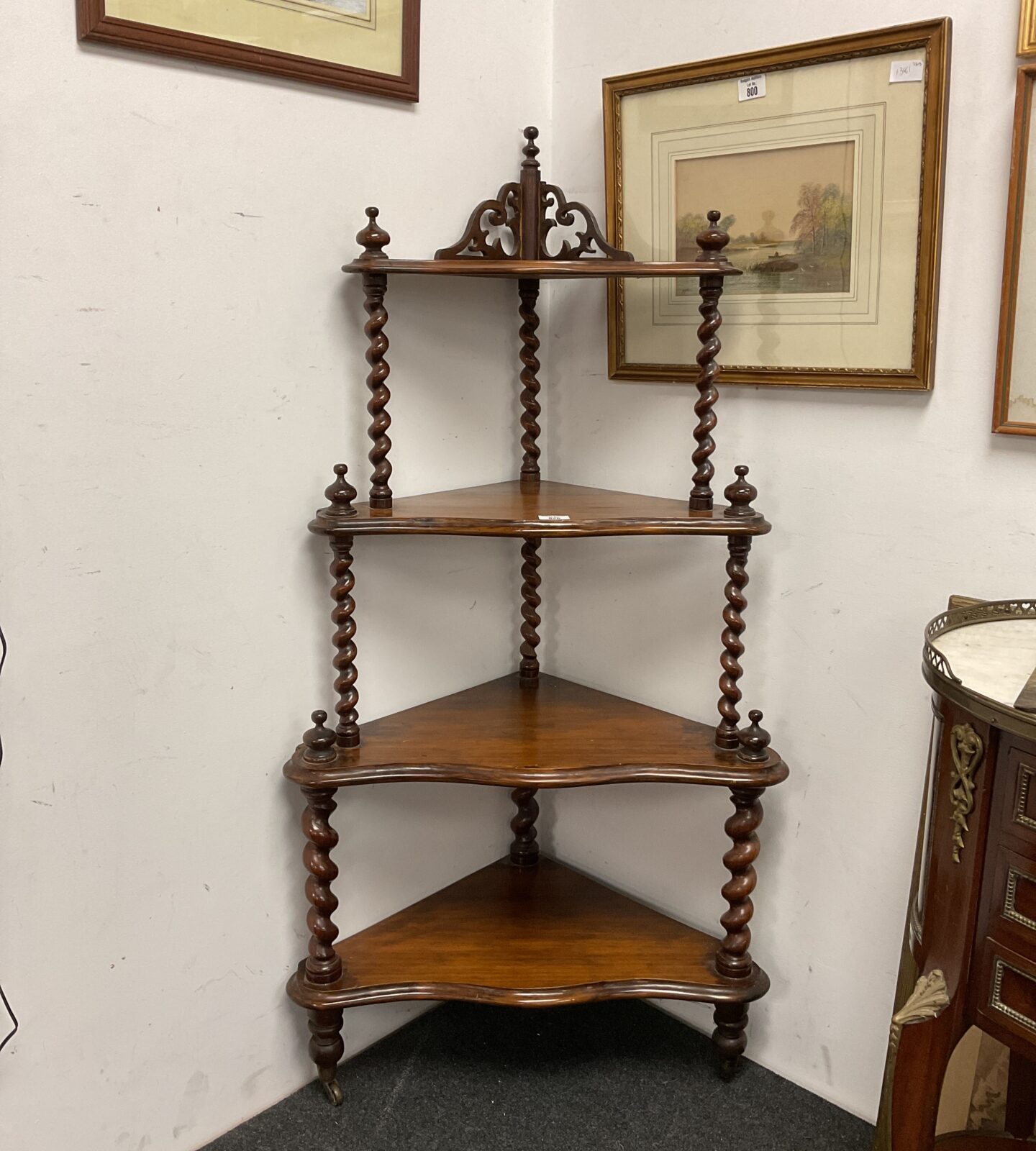 20th century four tier mahogany what not