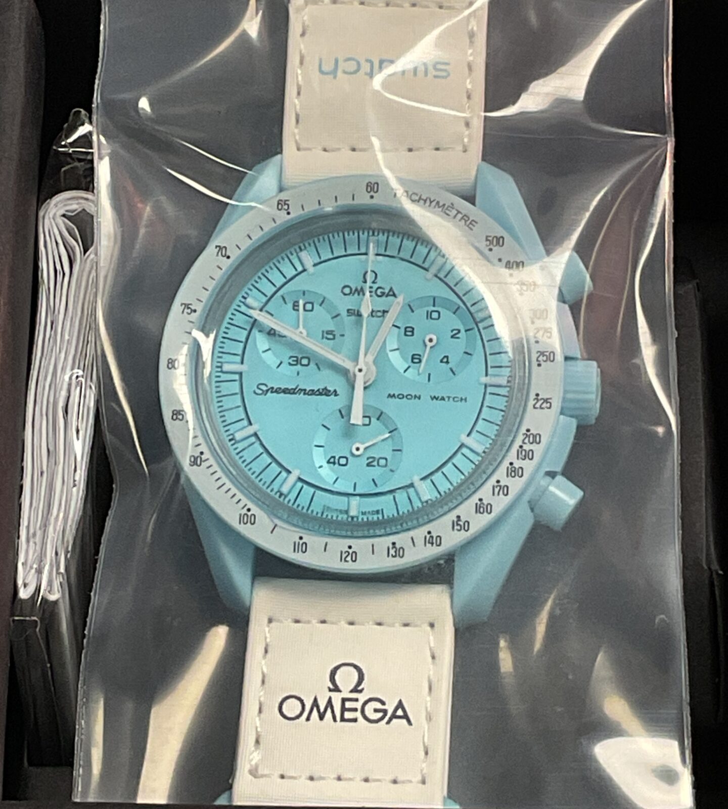 Omega Swatch style Mission to Uranus bioceramic moonswatch wristwatch