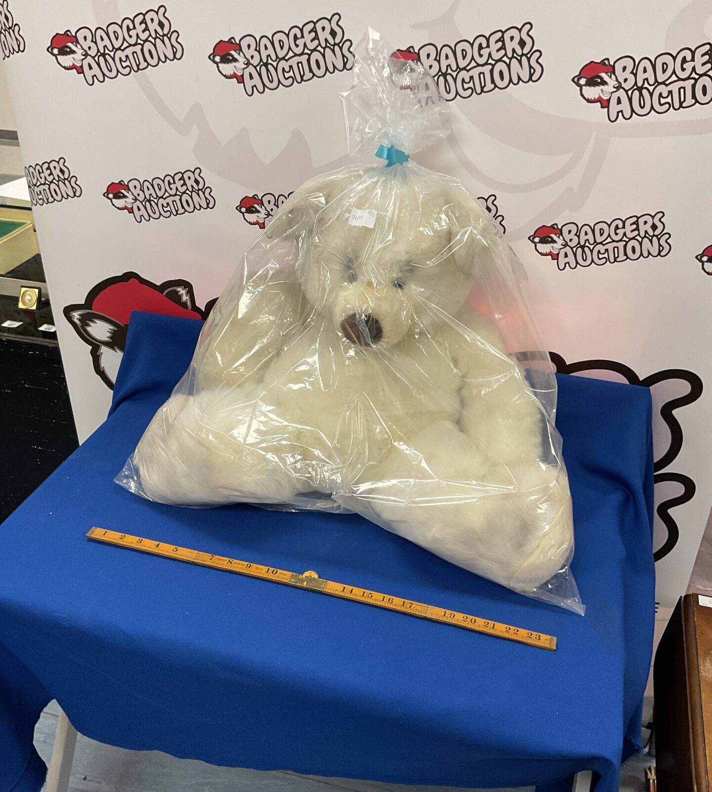Large White Gift Wrapped Polar Bear
