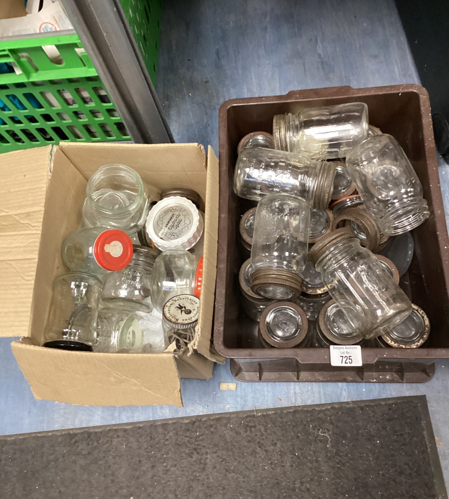 Two boxes of vintage kilner jars