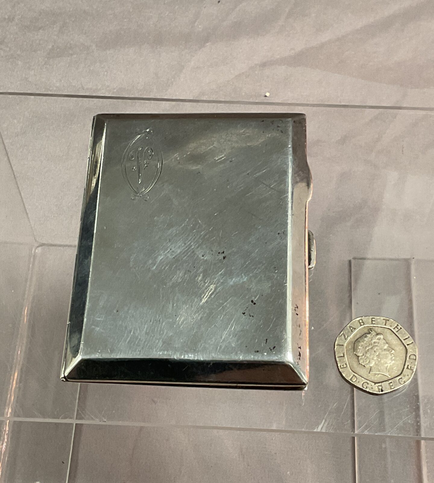 alexander clarke and co sterling silver hallmarked cigarette case Birmingham 1925 77.78g