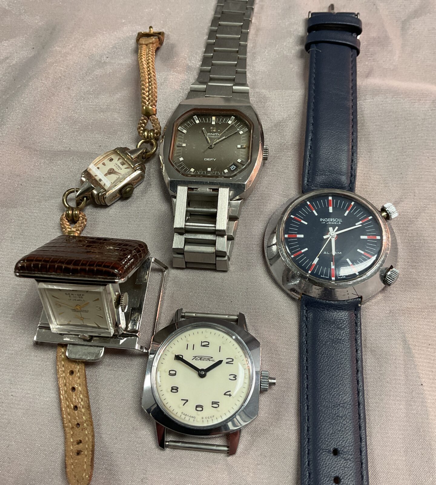 Five assorted watches Inc Ingersoll and braille watch