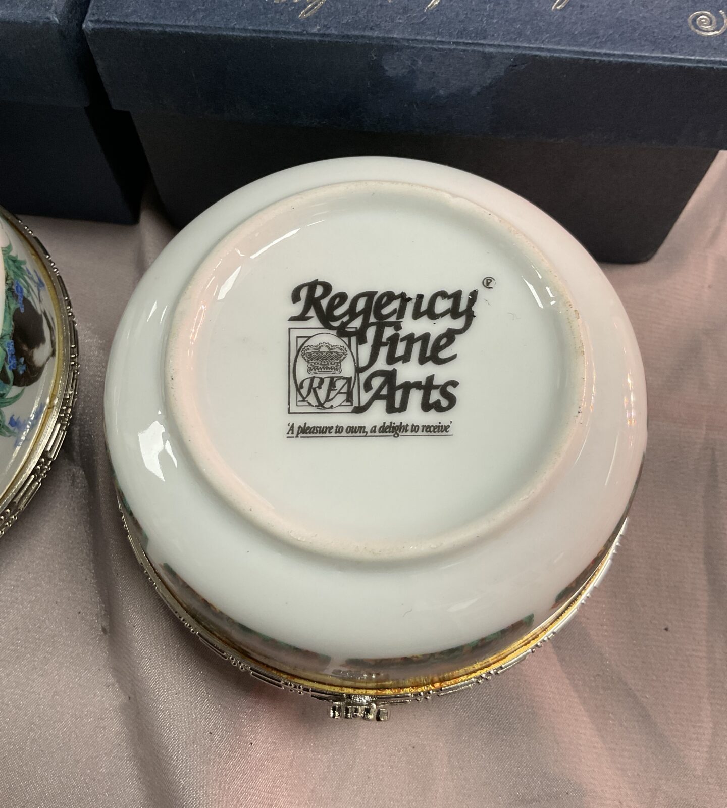 Two Regency Fine Arts Porcelain 4” trinket boxes - Image 2