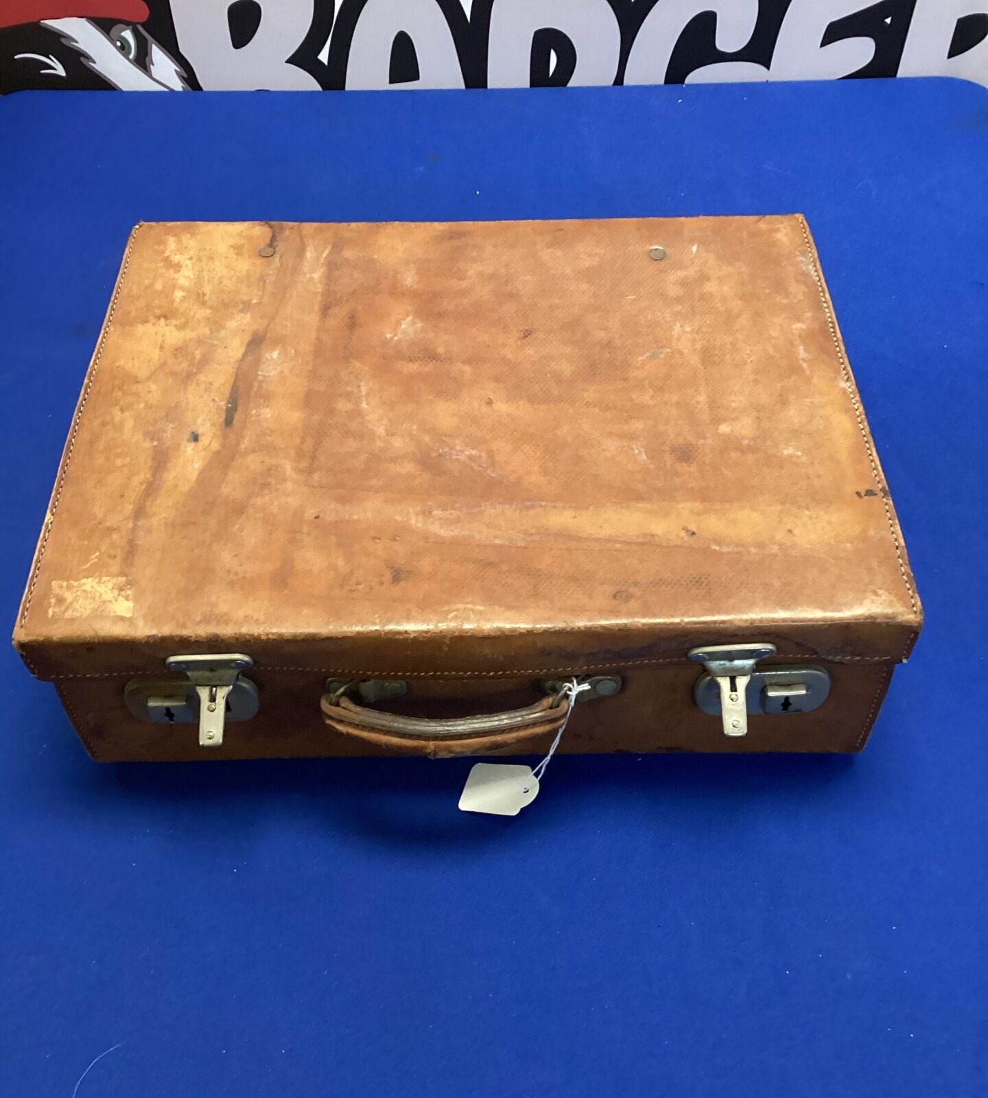 Vintage brown leather suitcase