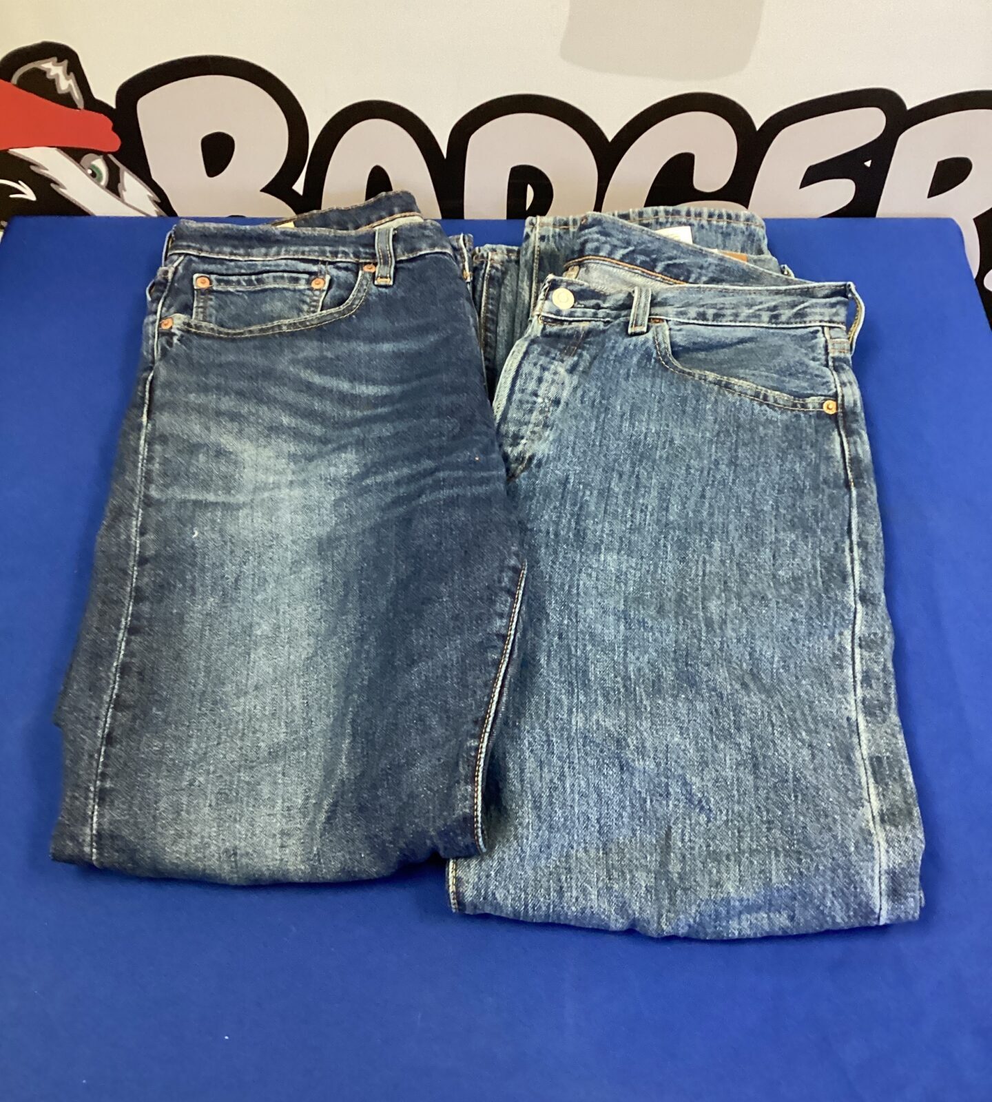 Two pairs of levi jeans sizes sizes 32 & 34