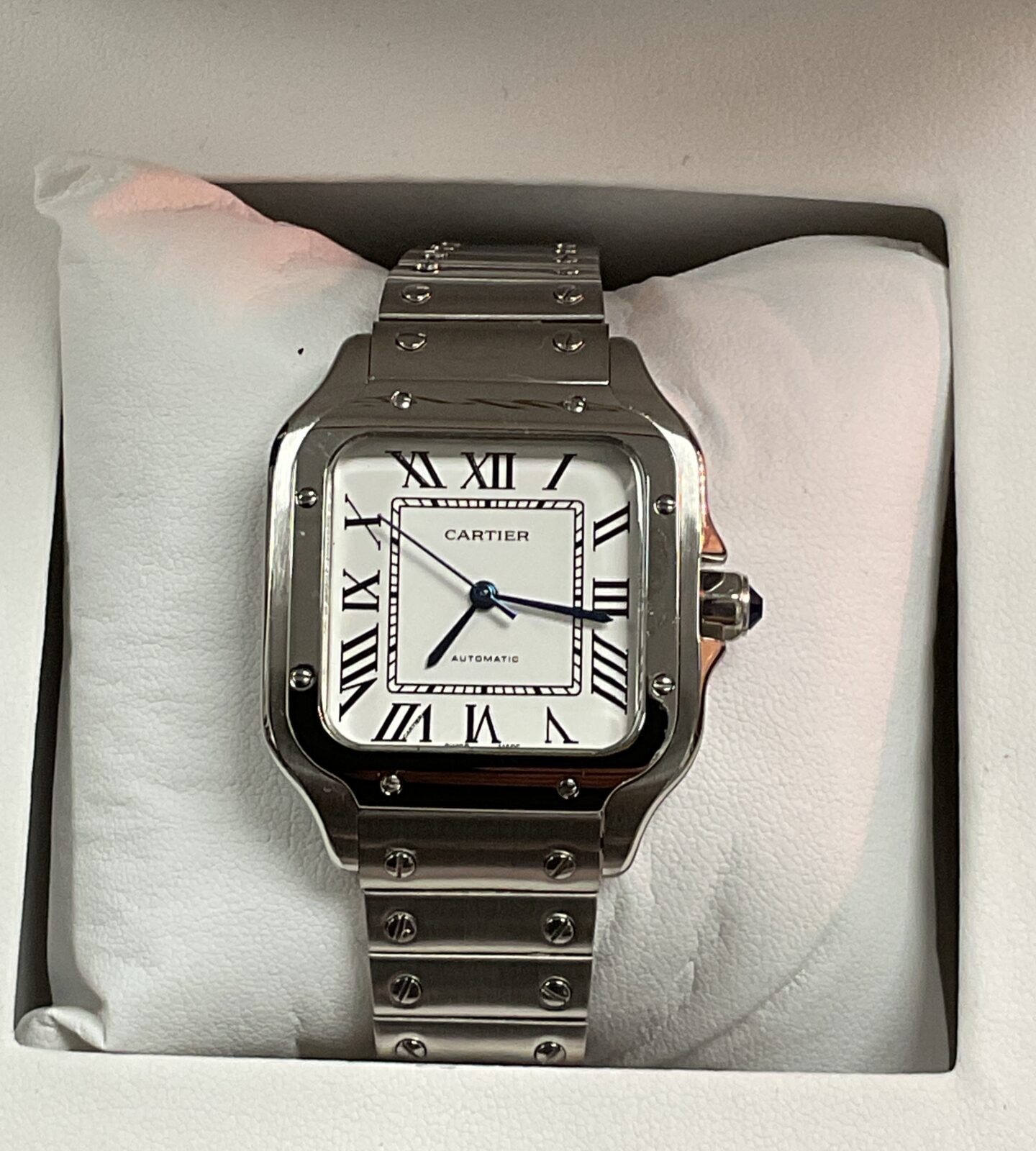 Cartier style automatic wristwatch