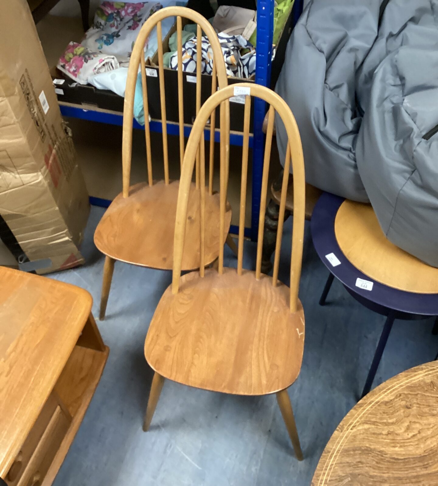 Two ercol quaker dining chairs