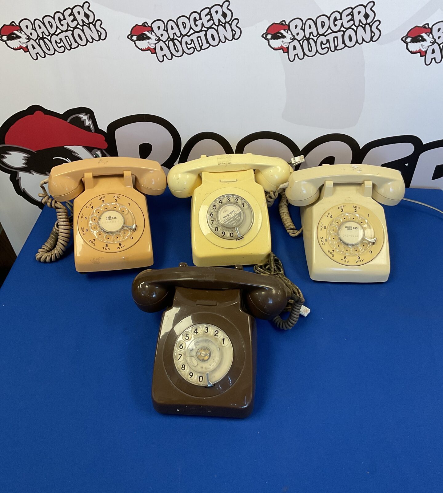 Four vintage rotary telephones