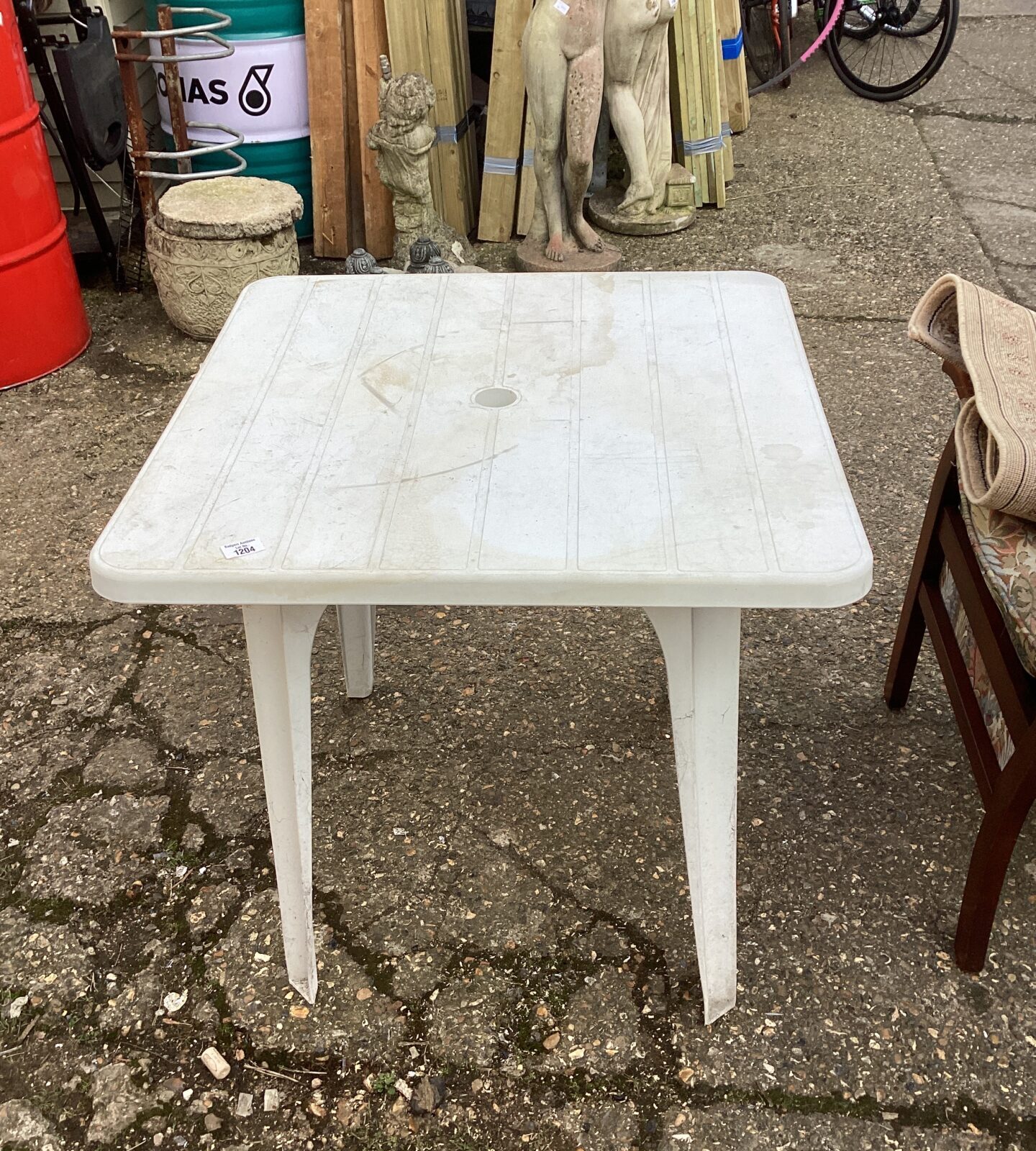 White Plastic Garden Table