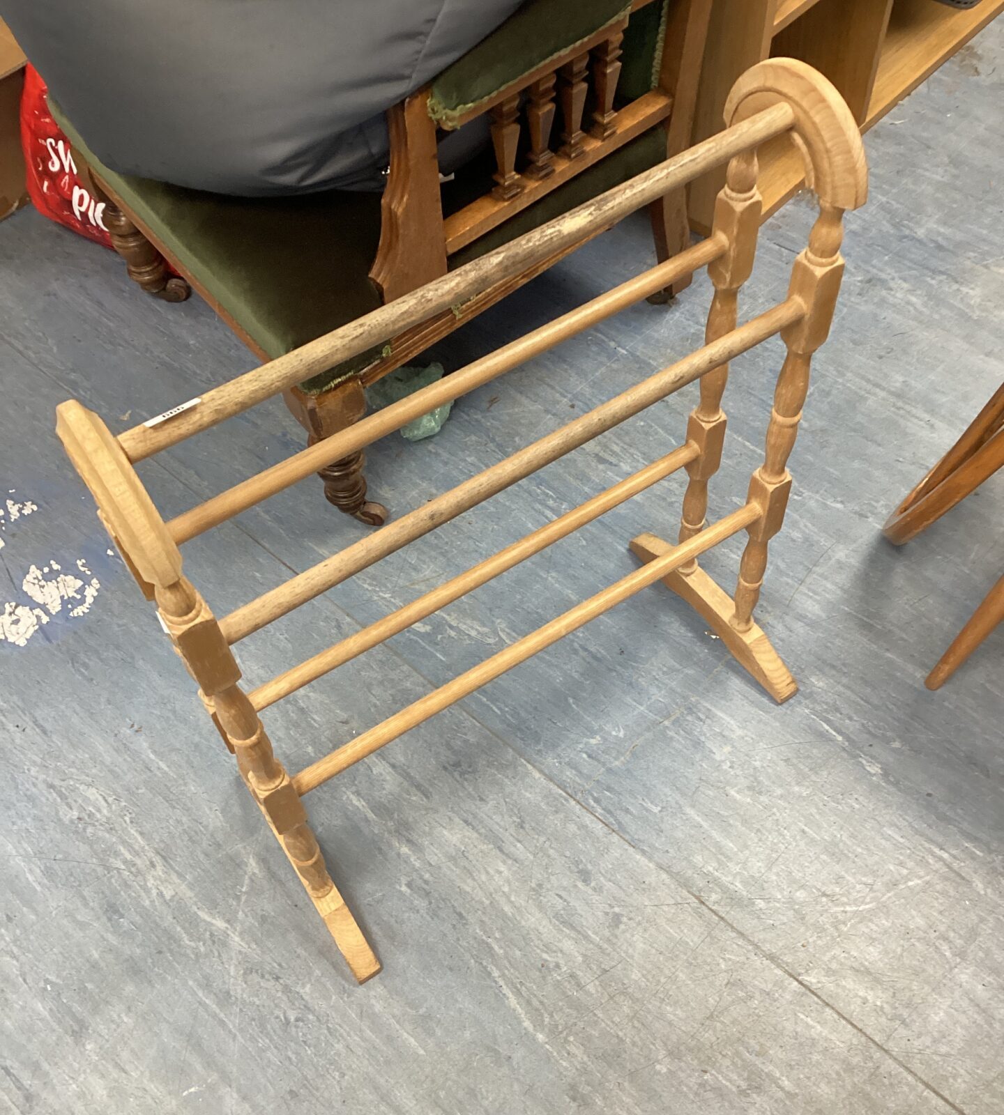 Vintage wooden towel rail