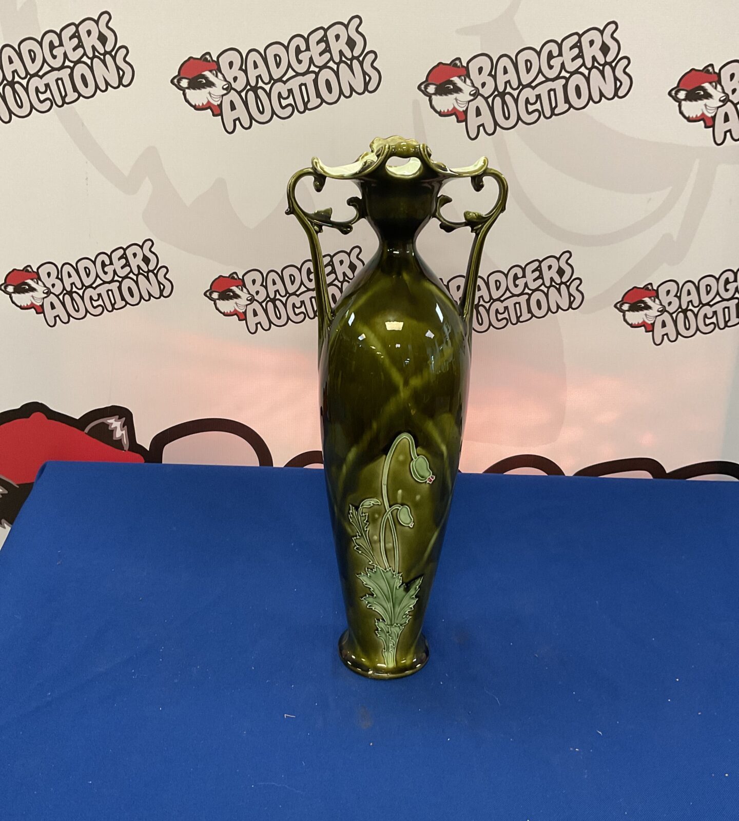 art nouveau tubelined decorated Vase 19” tall - Image 2