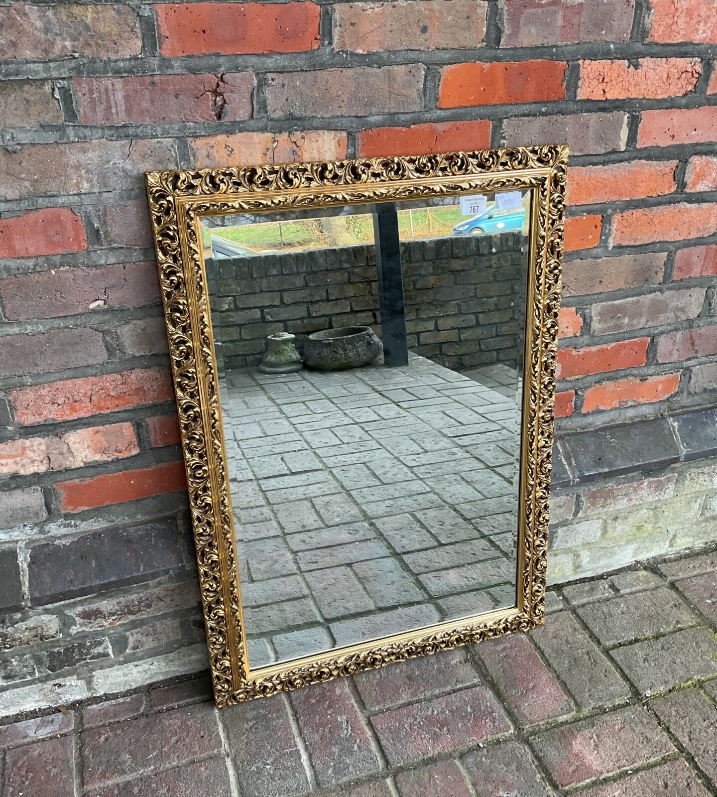 Bevel edged gilt framed french style mirror