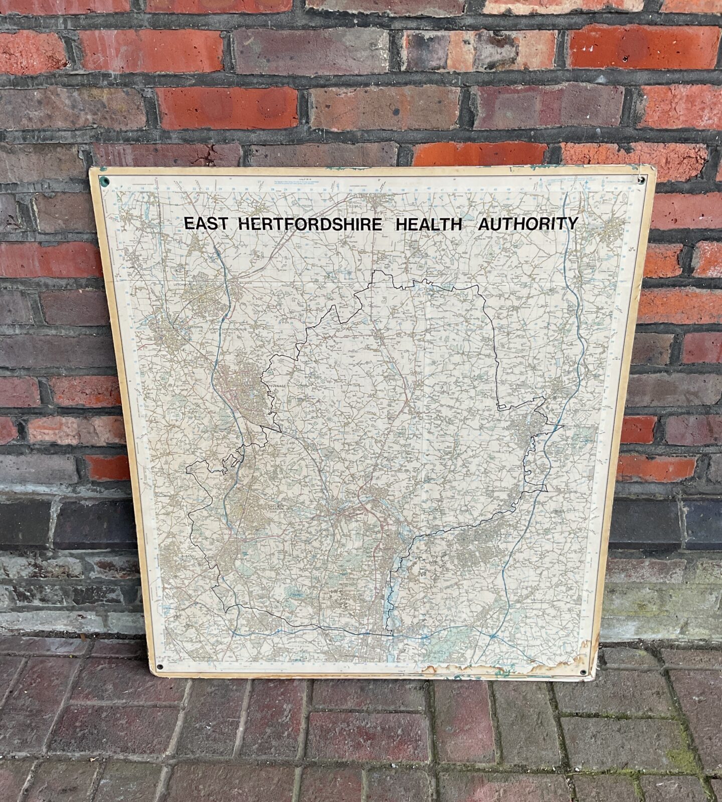 Large East Hertfordshire health authority map