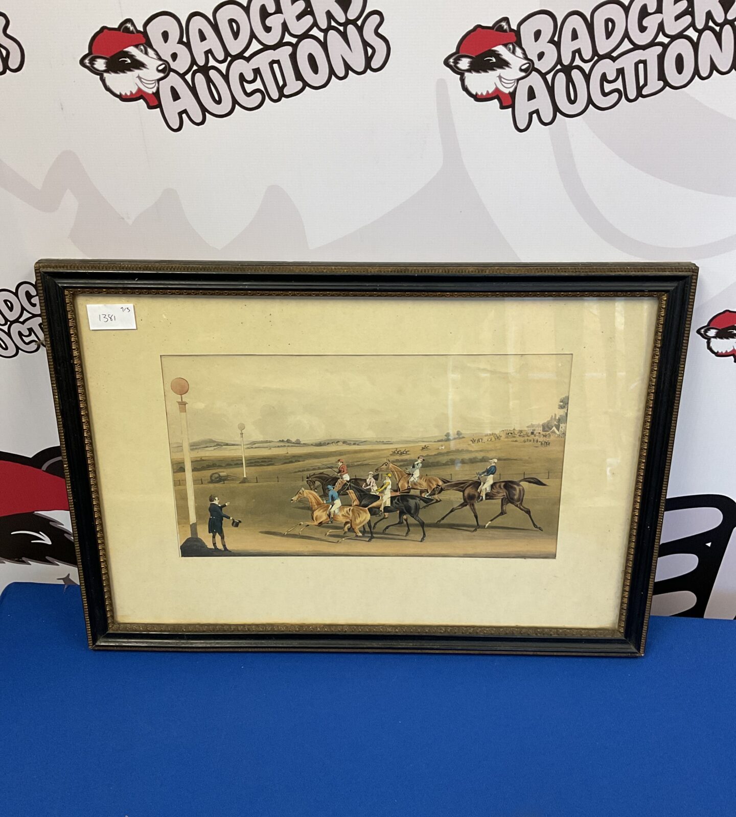 pollard & hunt 19th century aquatint of point to point horse racing