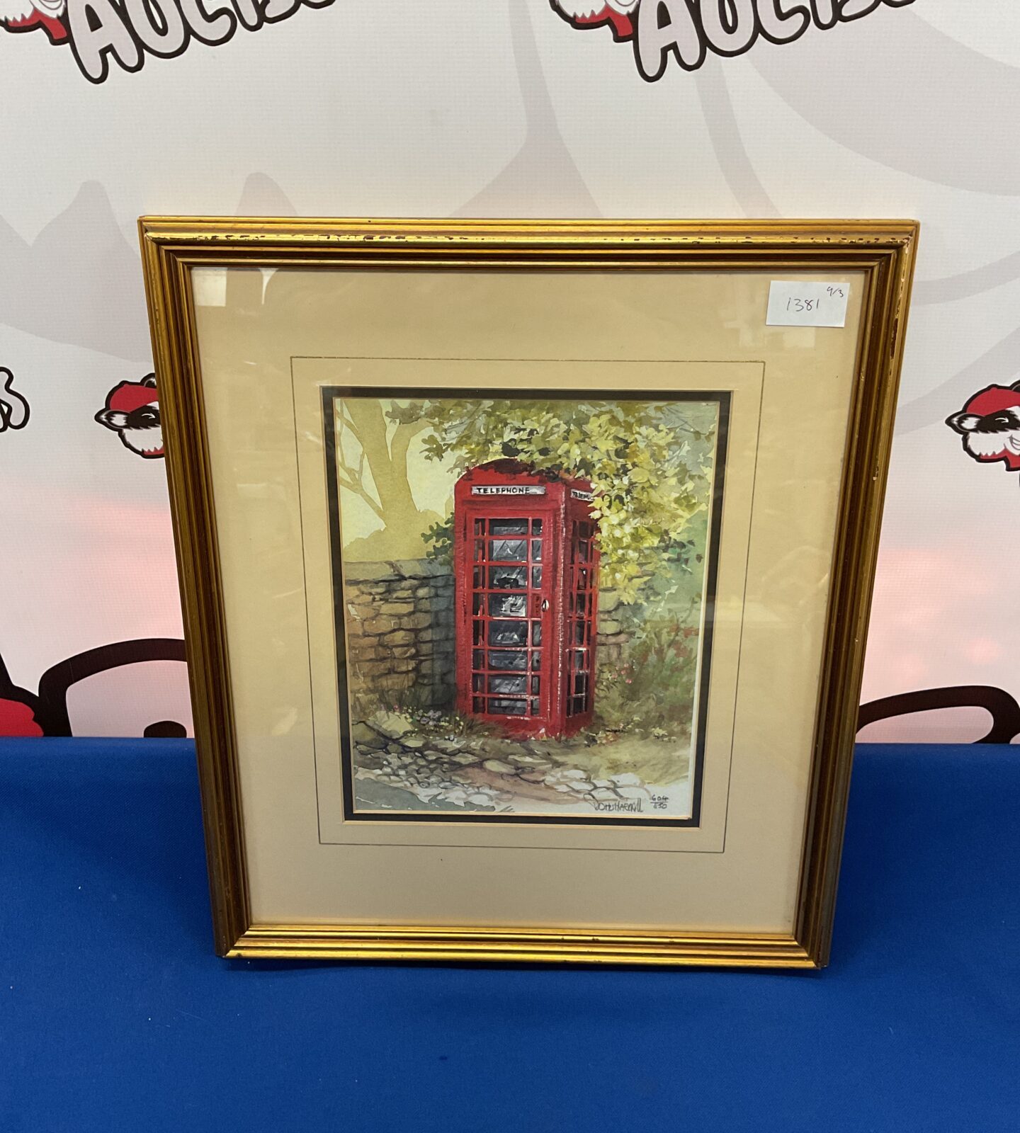 john harcoll limited edition signed artwork of traditional telephone box