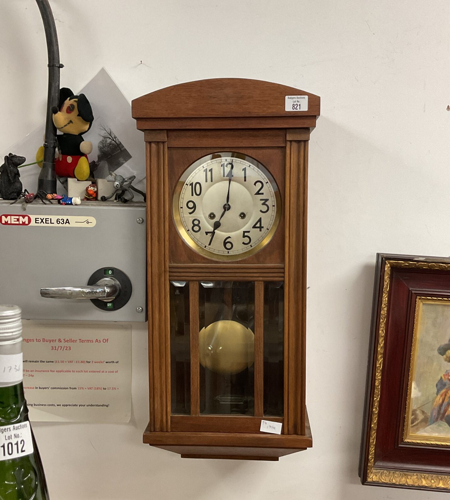 Antique Junghans wall clock working with key