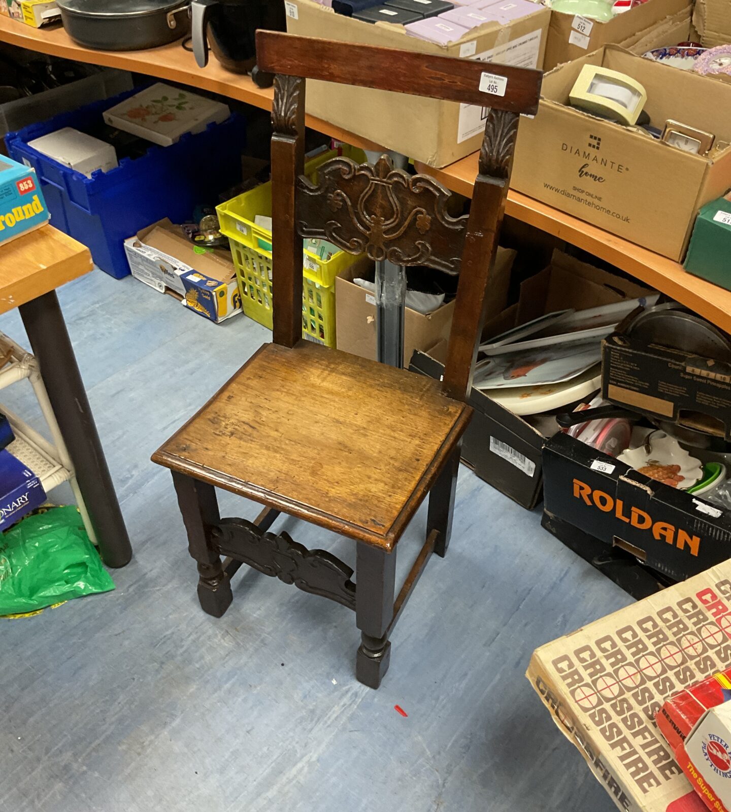 18th Century hand carved Oak Chair