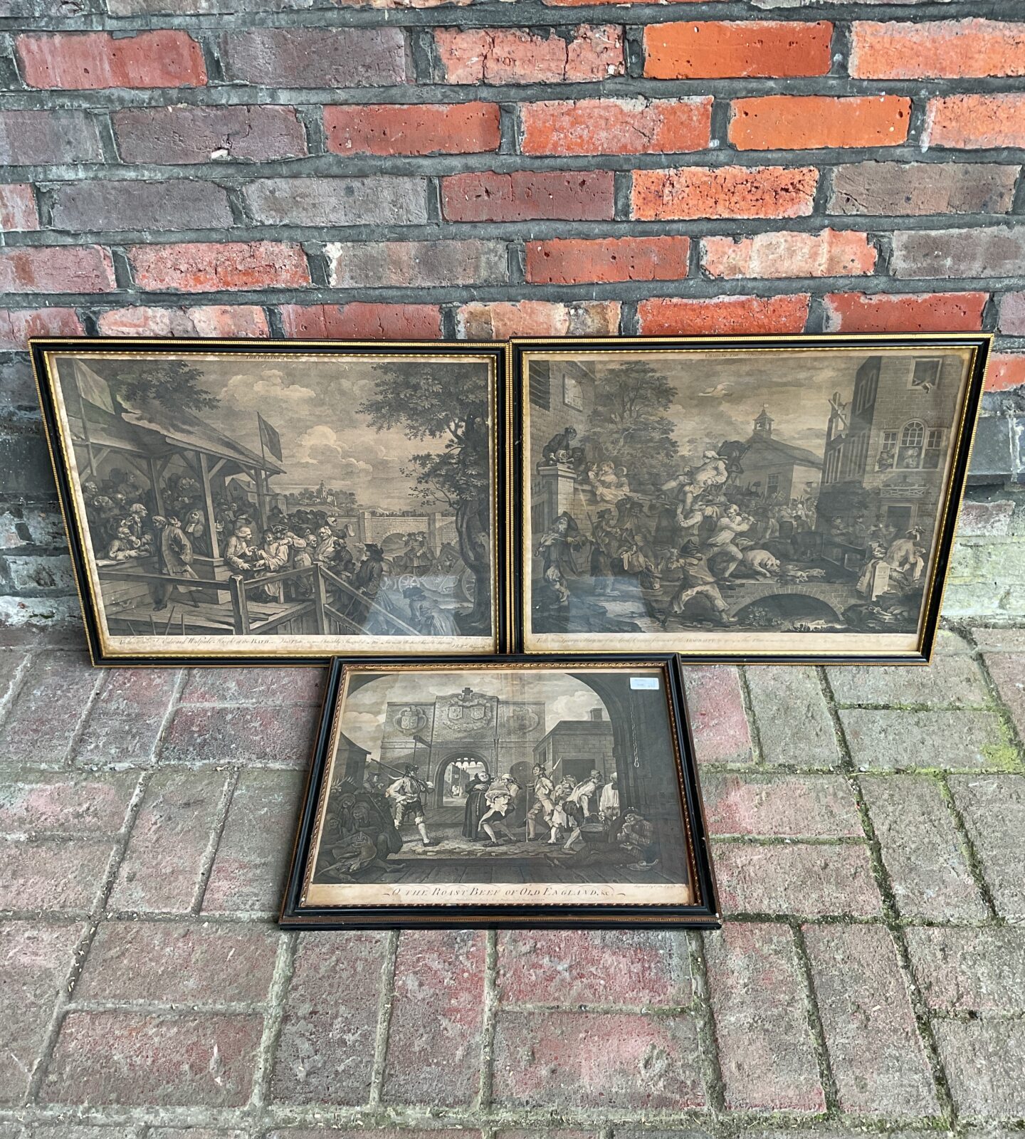 Three 18th century engravings including the roast beef of old england