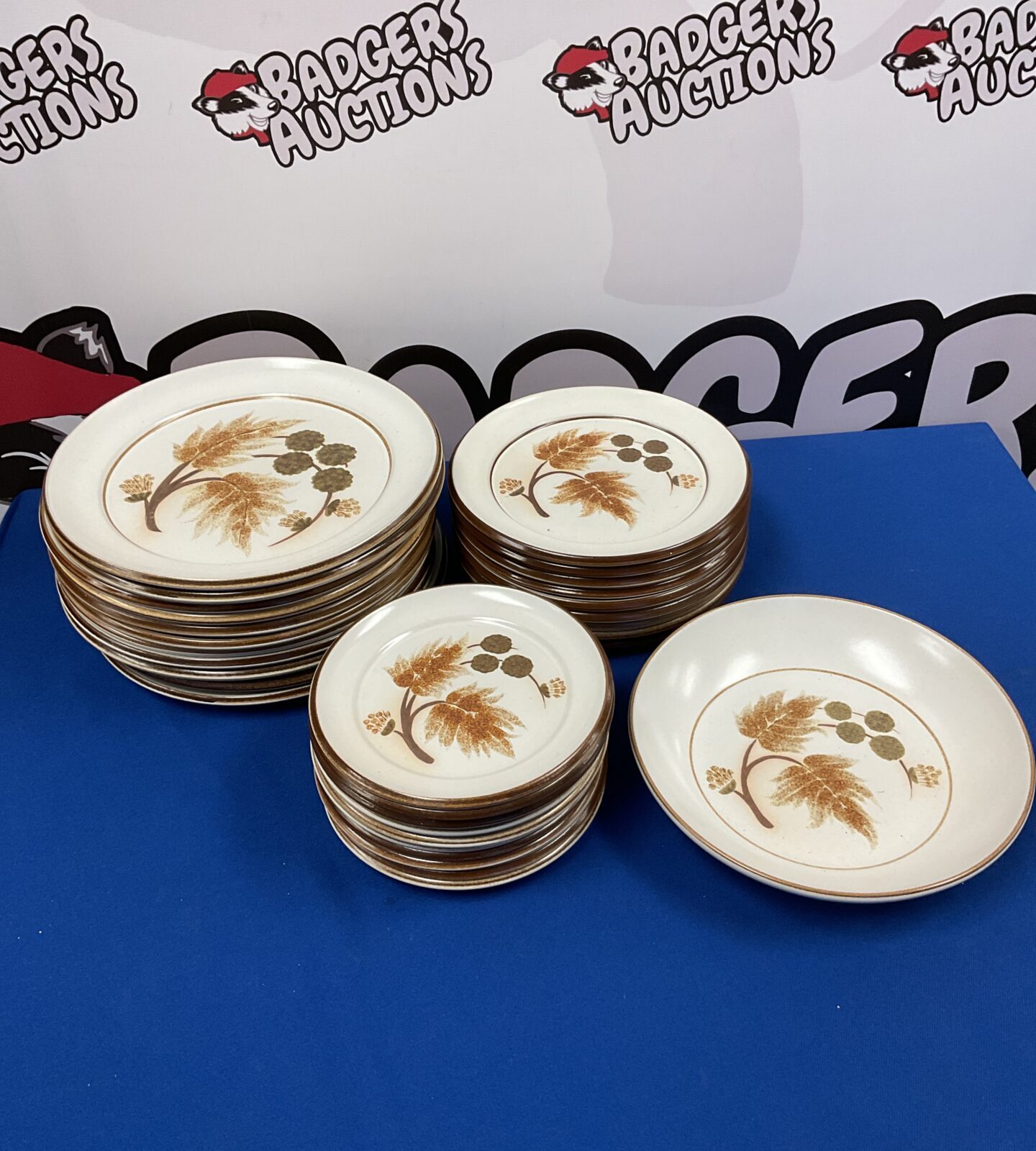 Lot of denby cotswold pottery country fayre collection plates