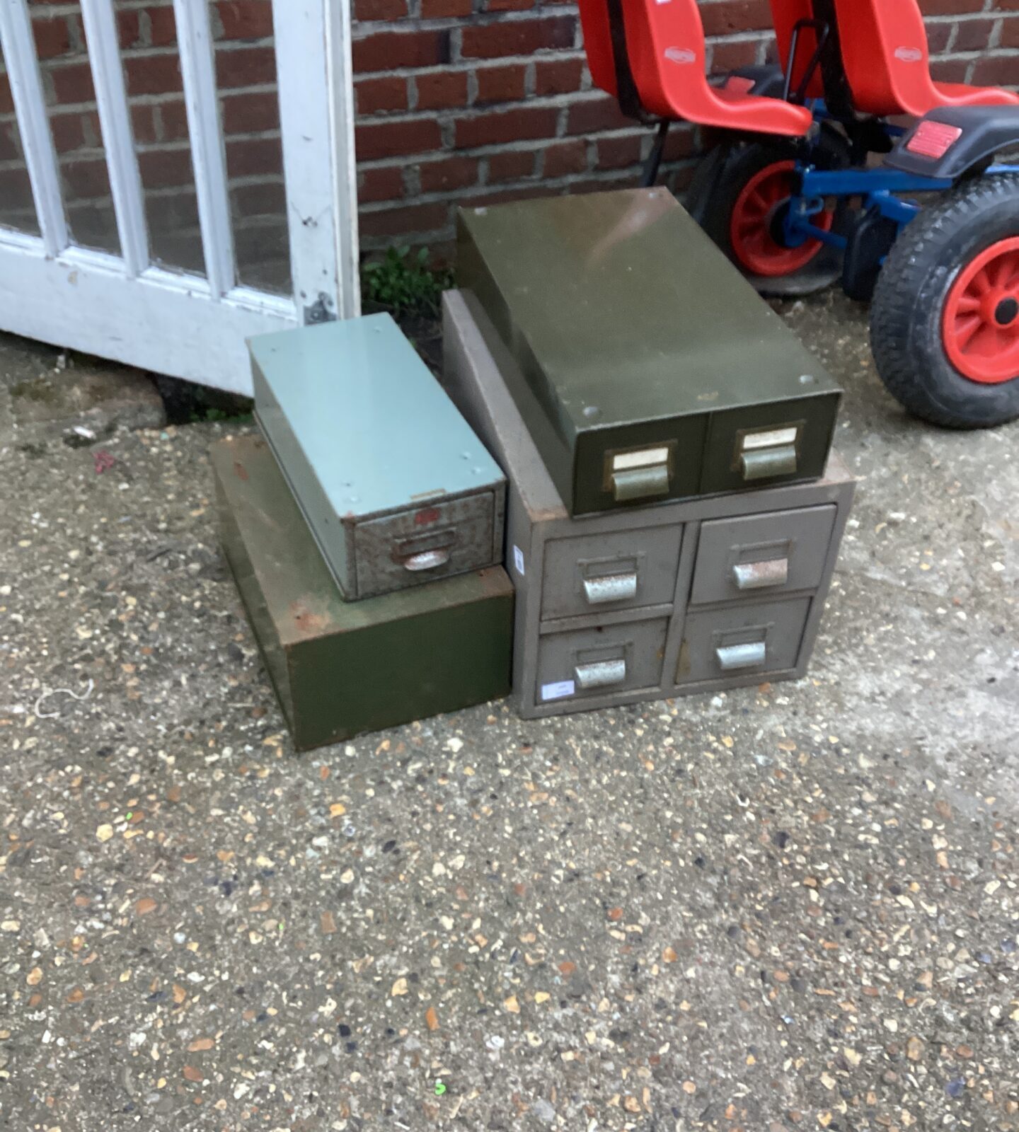 Four metal Storage Drawer units