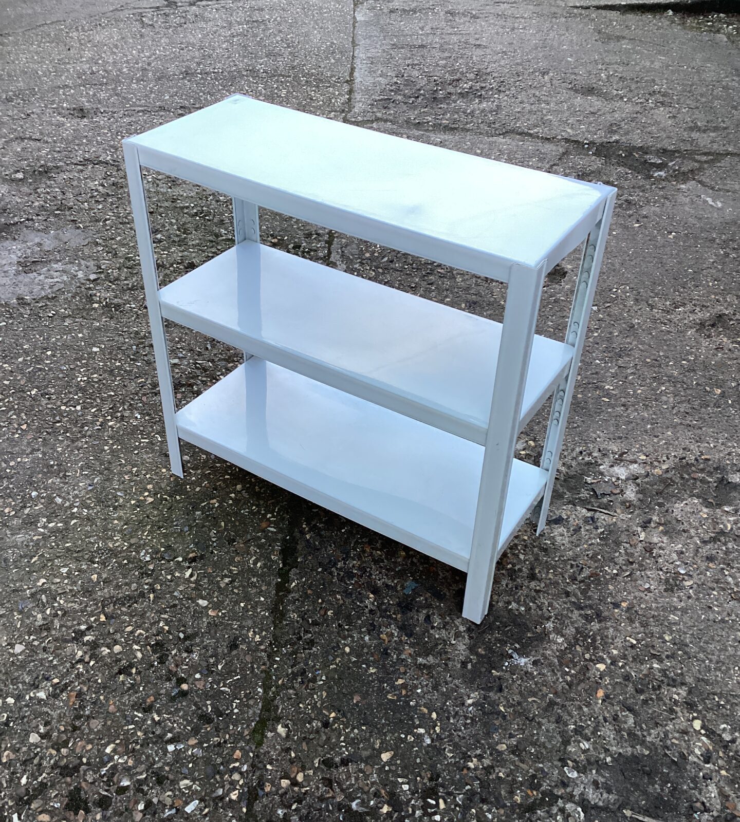 White Metal Shelf Unit