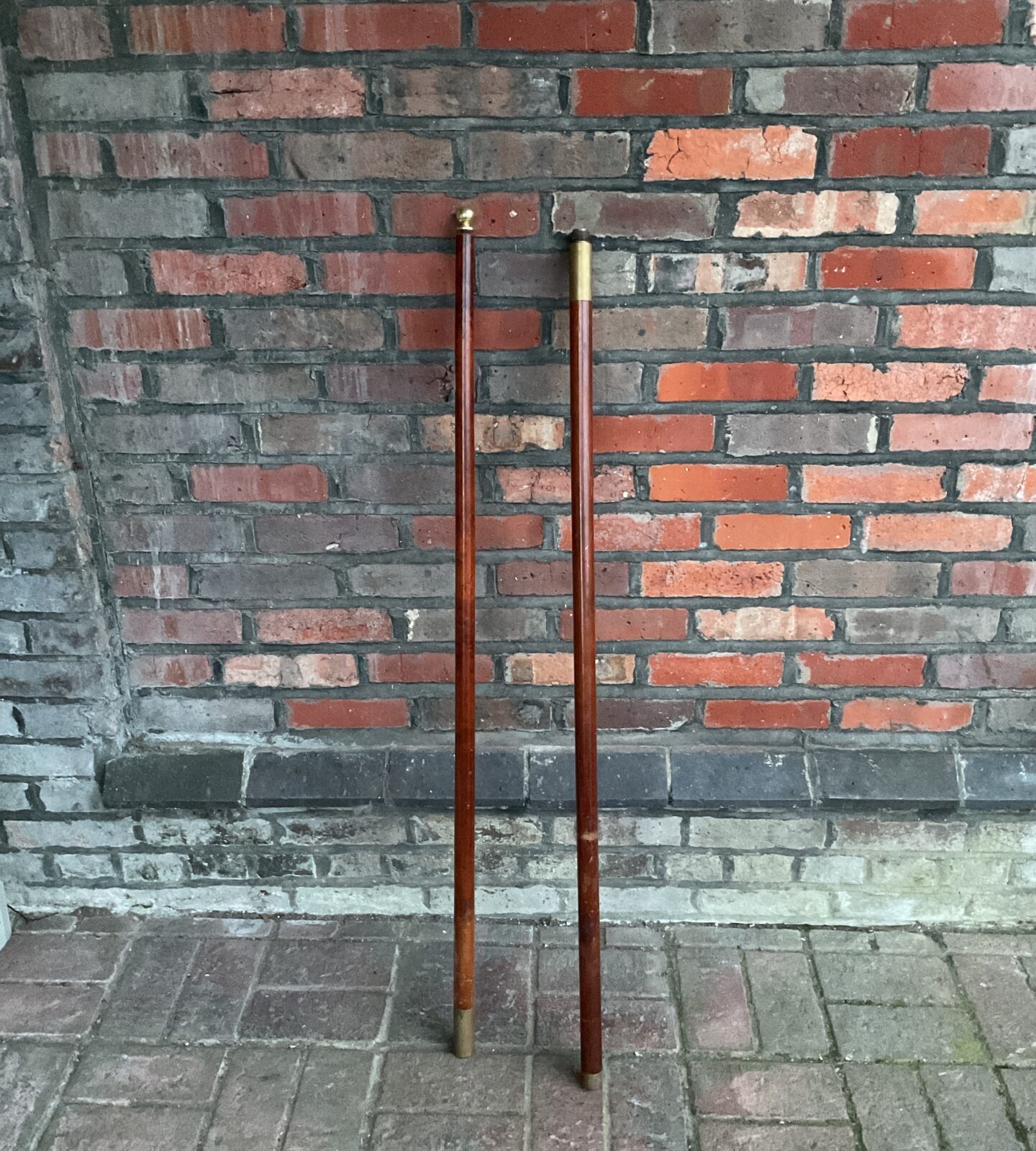 Vintage precession flag pole with brass details