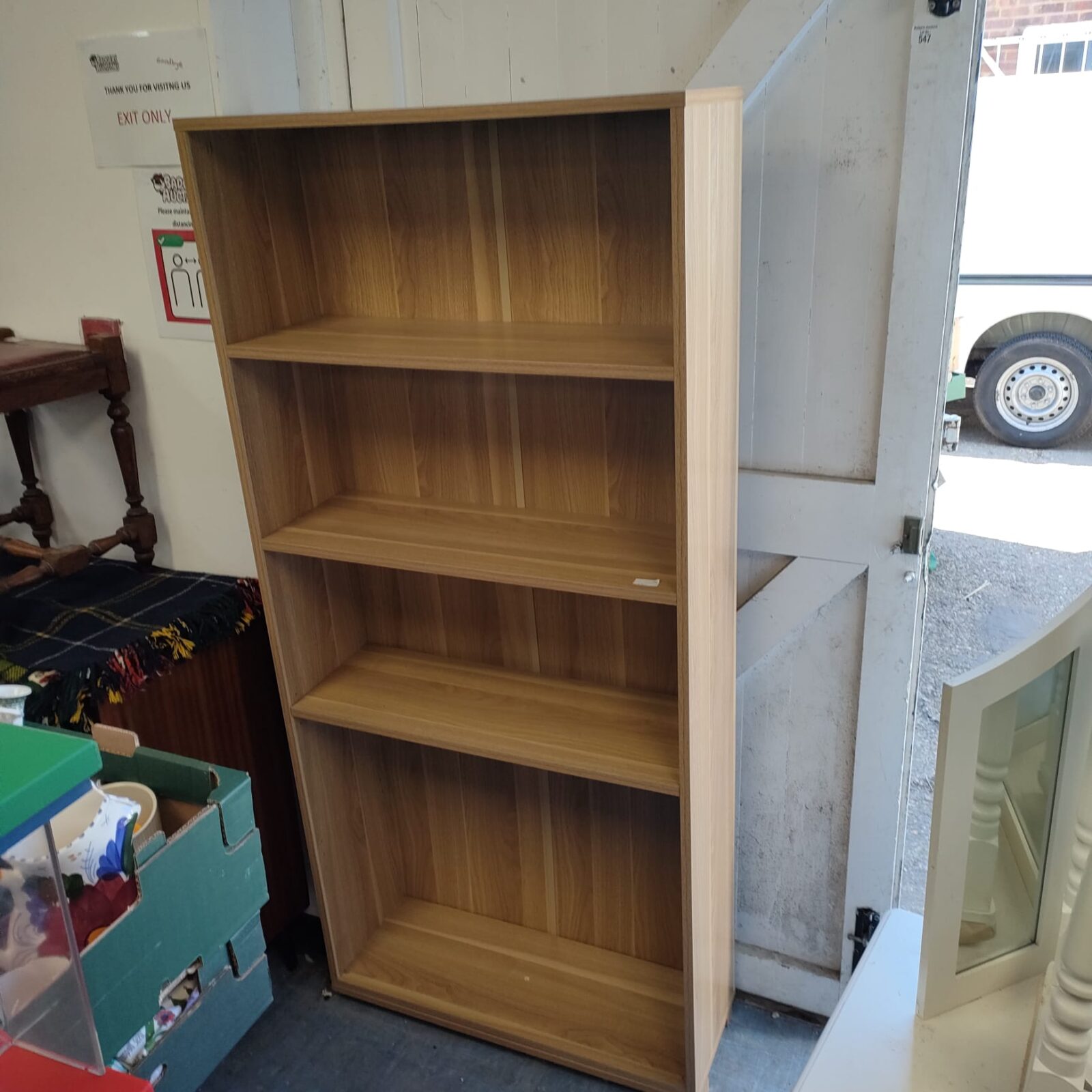 Beech effect book shelf h60 x D12 x w32”