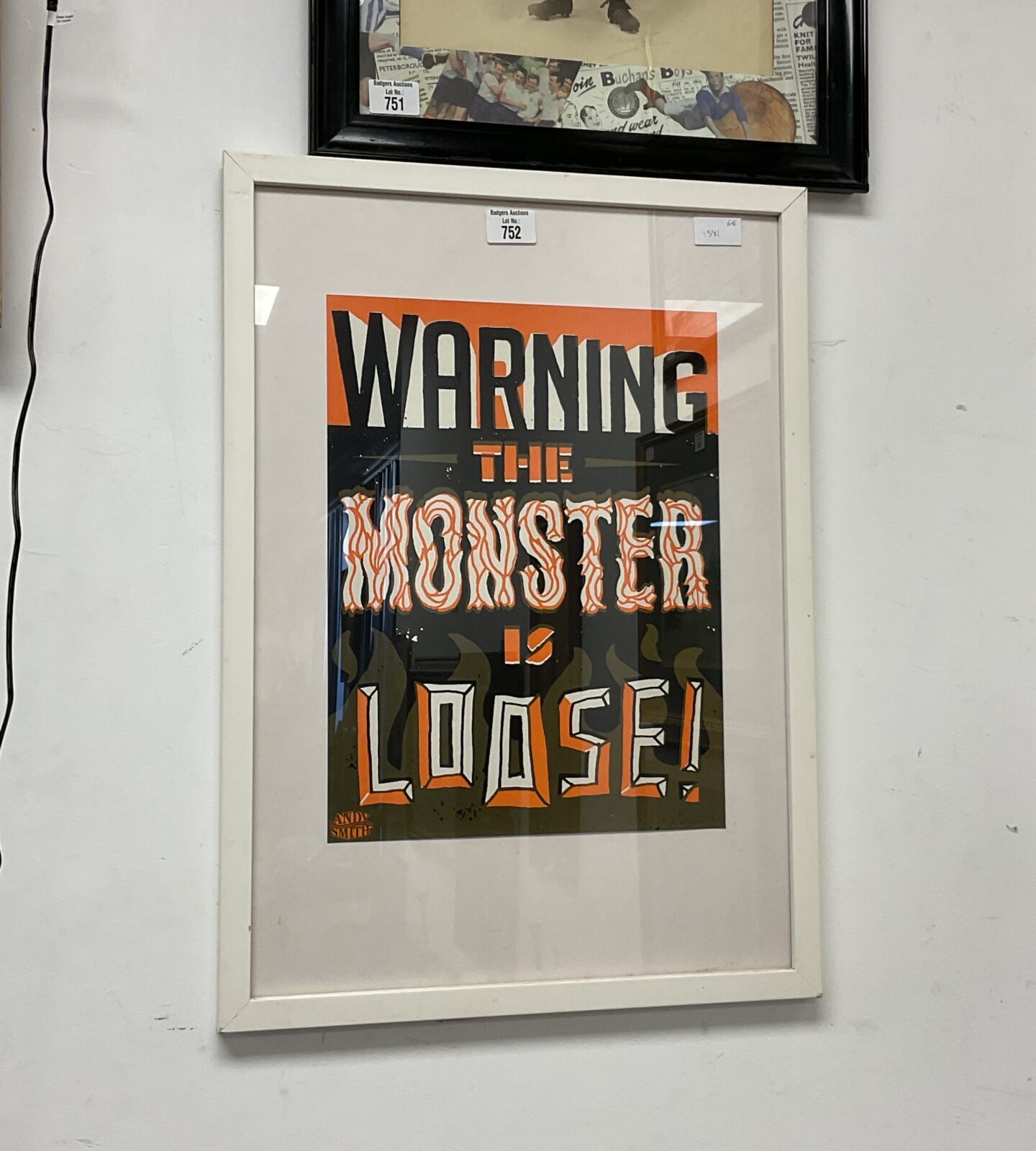 andy smith illustrator & artist screenprint titled the monster is loose