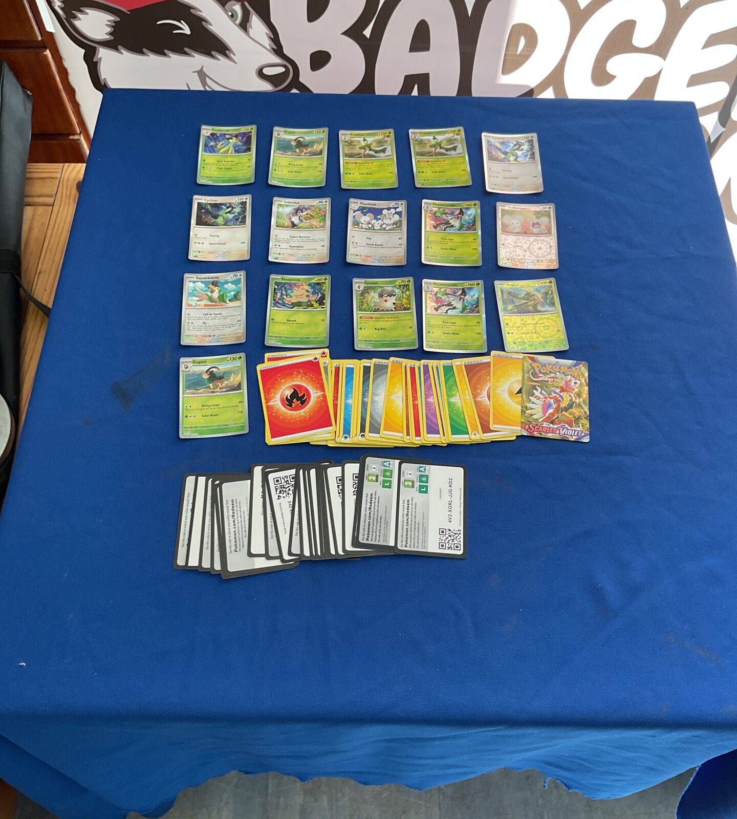 Selection of pokemon cards inc holos, energys and redeem cards