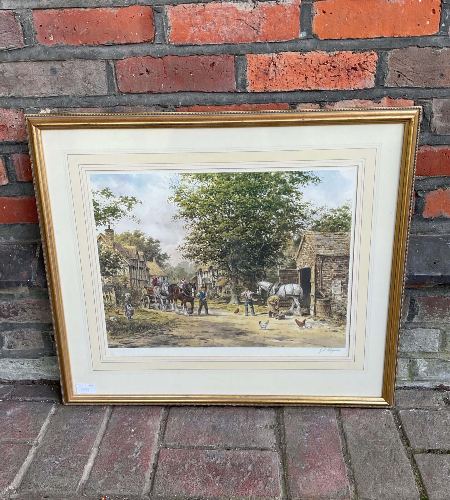 John L chapman signed artist proof print titled the village blacksmith