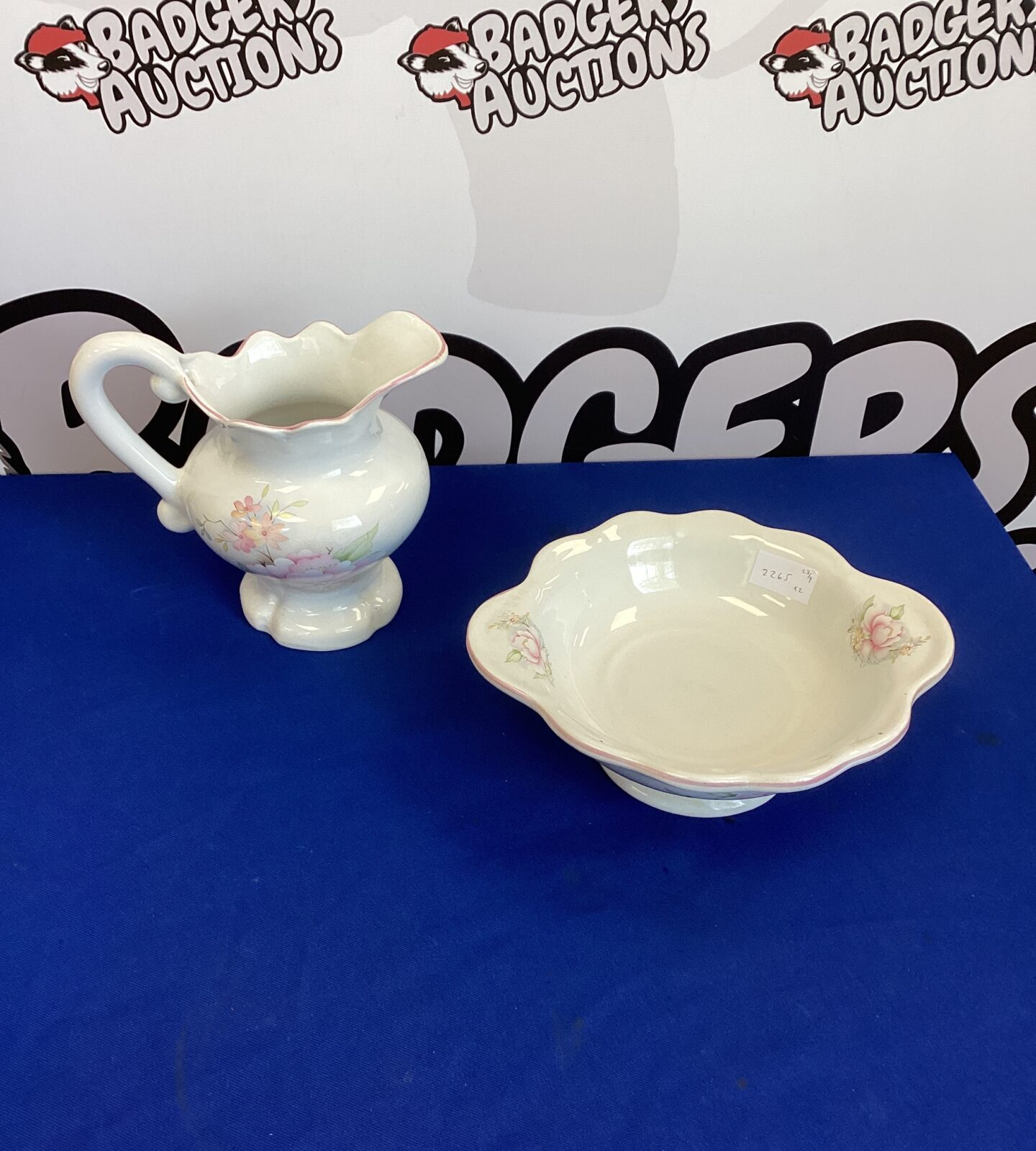 K&H Staffordshire Pottery Jug and wash basin