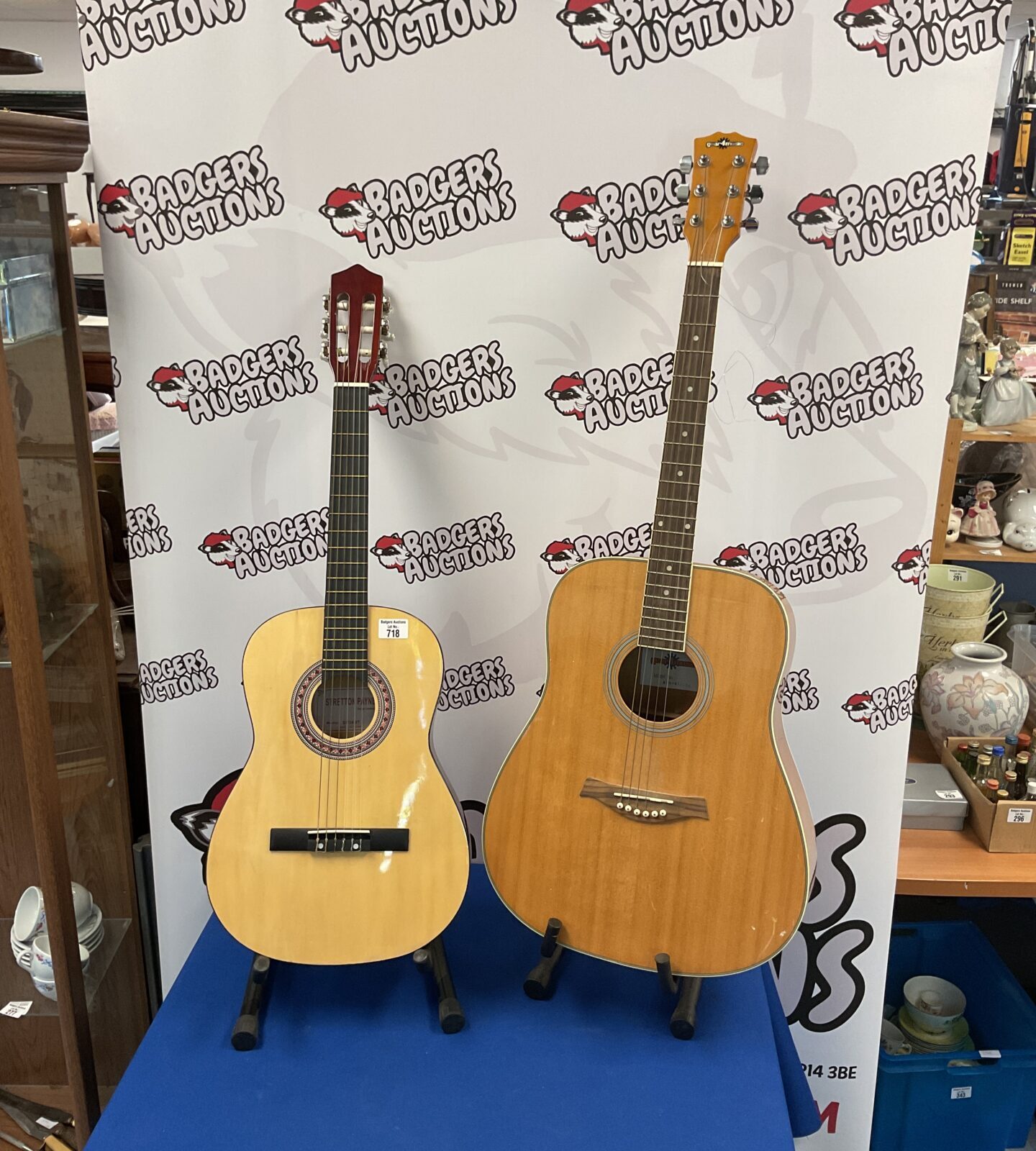 Two acoustic guitars inc gear4music mn: MUA -4lllNA and stretton payne mn:sp34nt