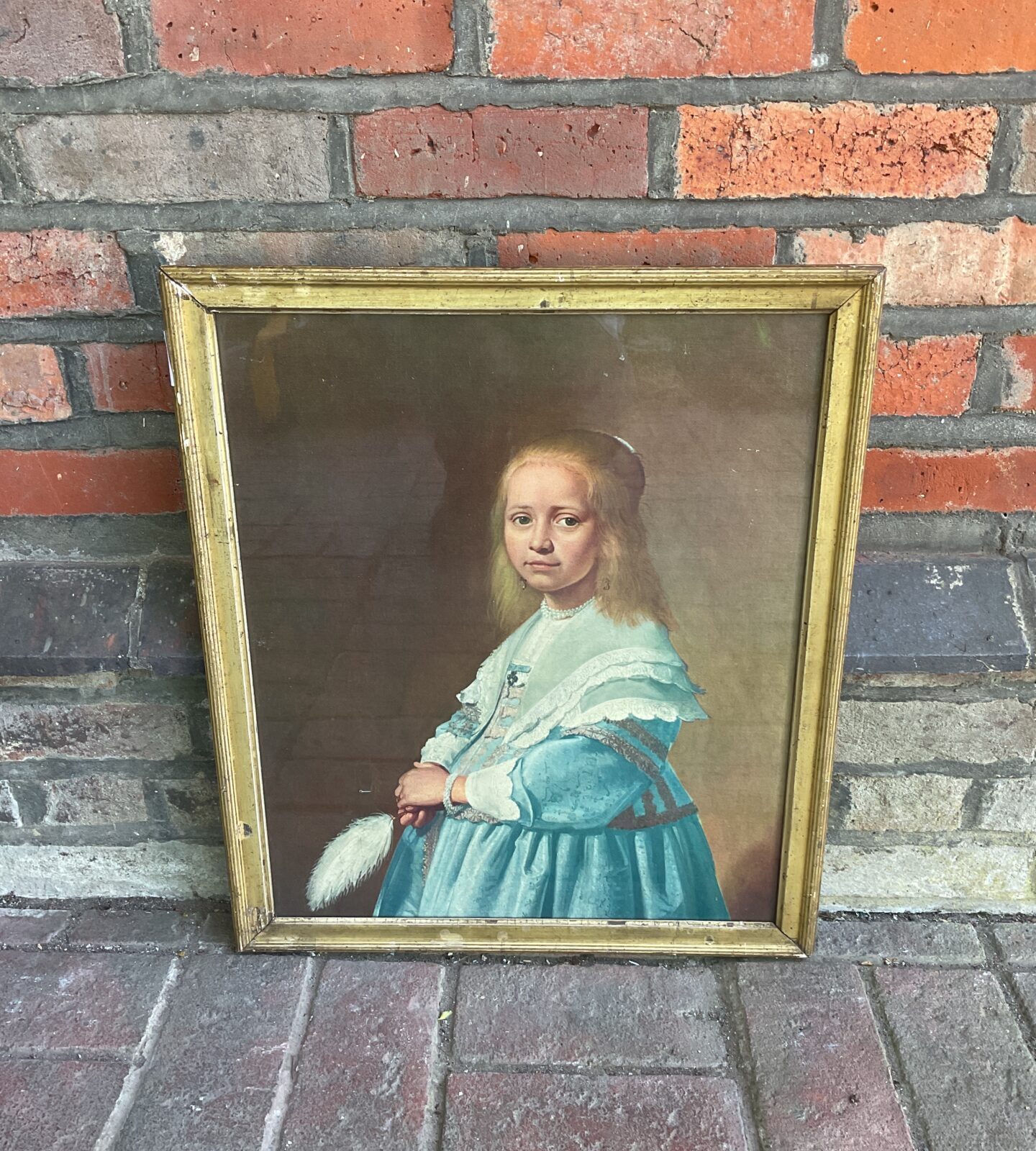 portrait on canvas of a georgian princess in gilt frame