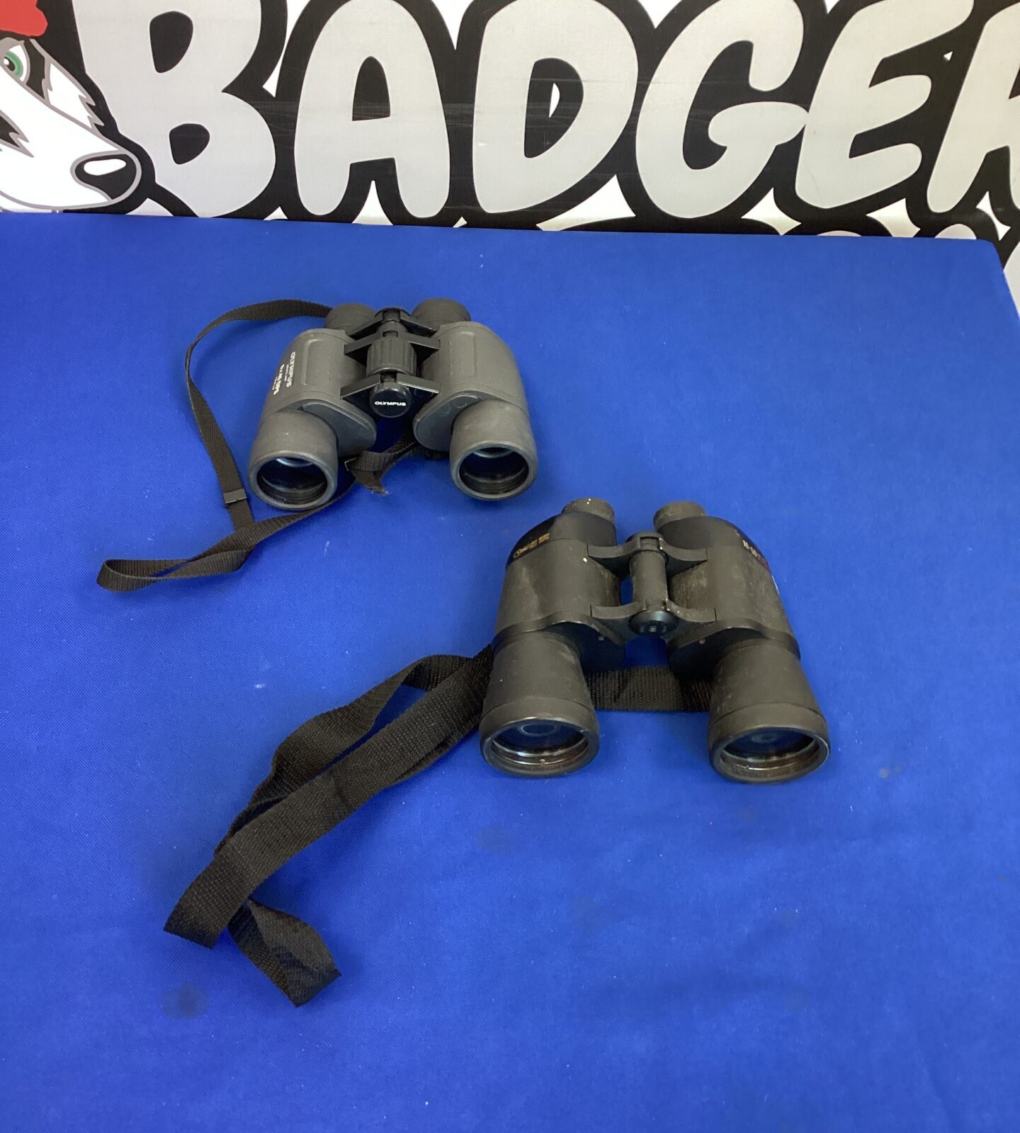 Two pairs of binoculars inc Olympus 8x40