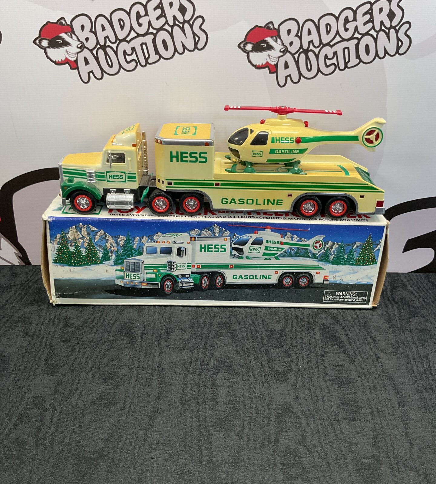1995 Hess Toy Truck And Helicopter Toy Models Boxed