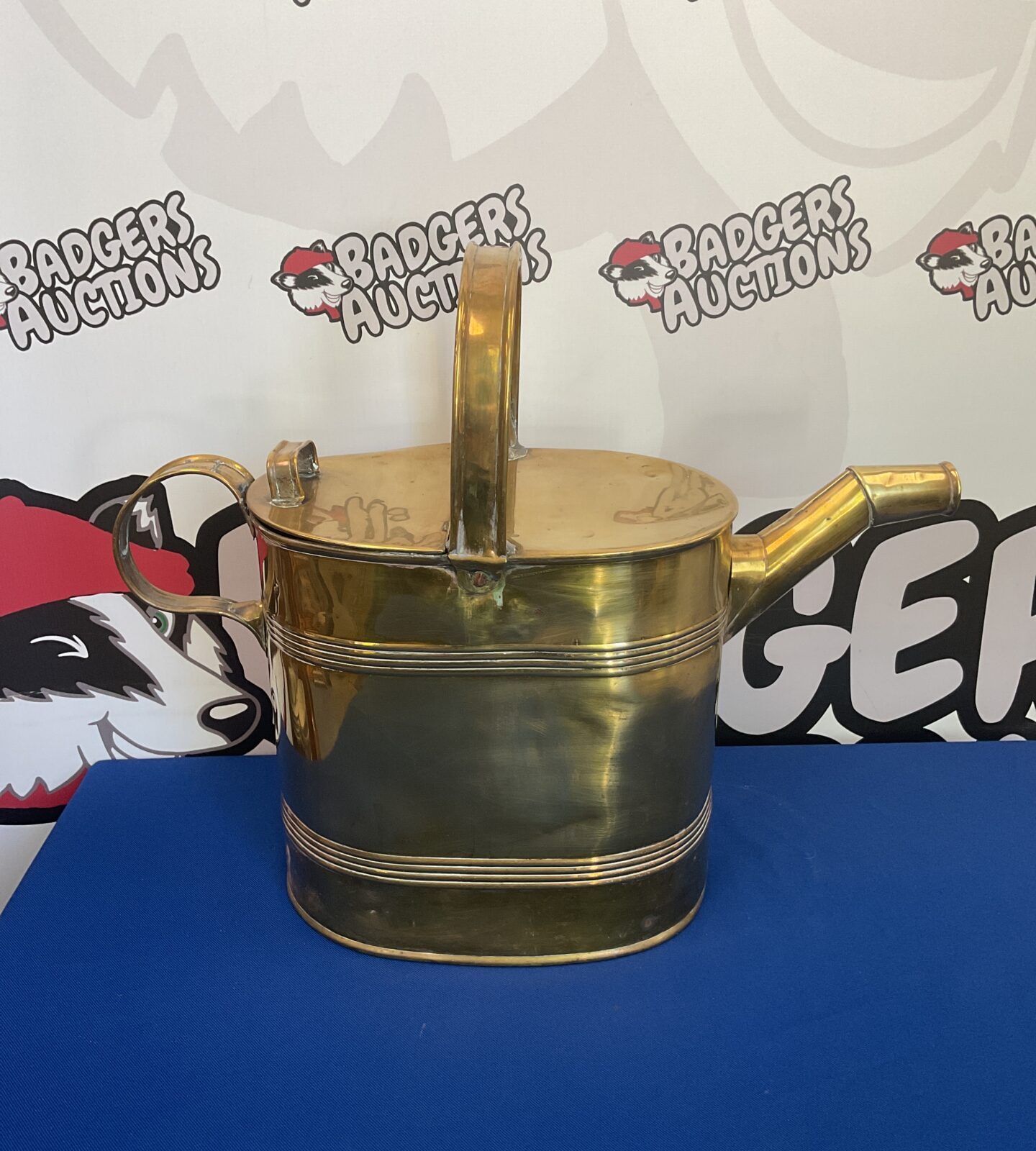 Large vintage brass watering can